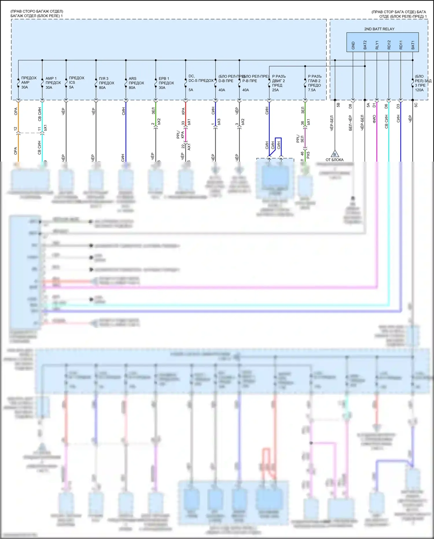 LC Lexus I (2016-2024): Электросхема блока предохранителей реле (3 из 7) 