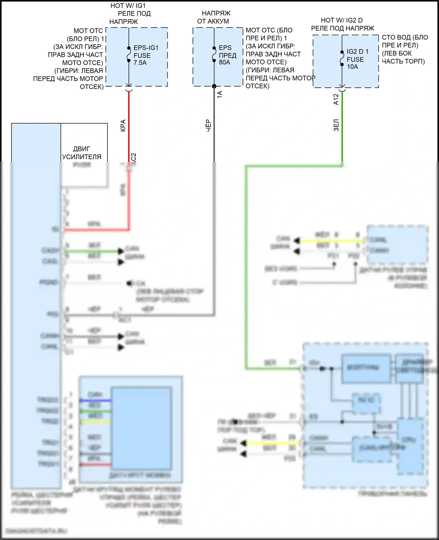 LC Lexus I (2016-2024): Электросхема электроусилителя руля 