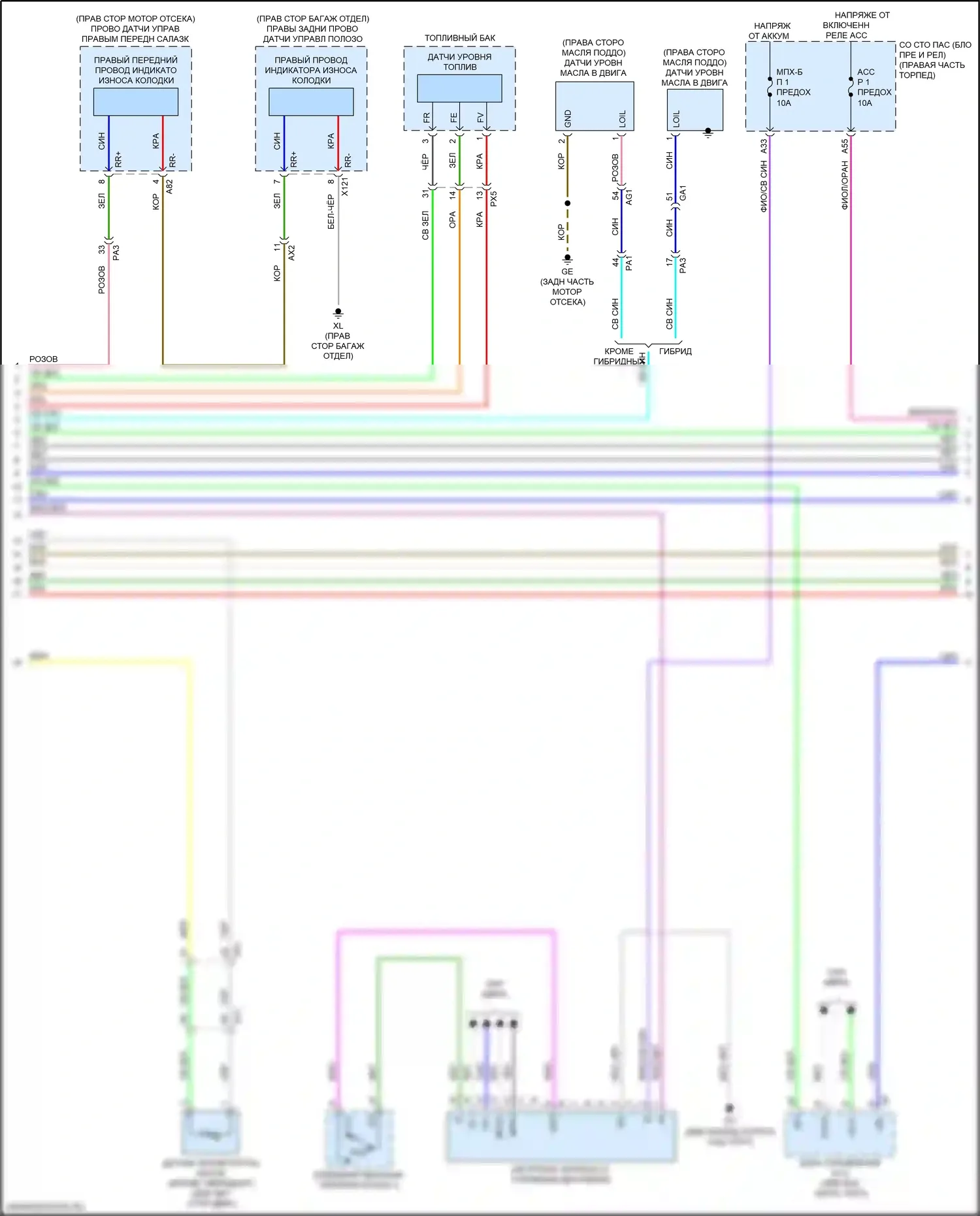 LC Lexus I (2016-2024): Электросхема приборной панели (2 из 4) 