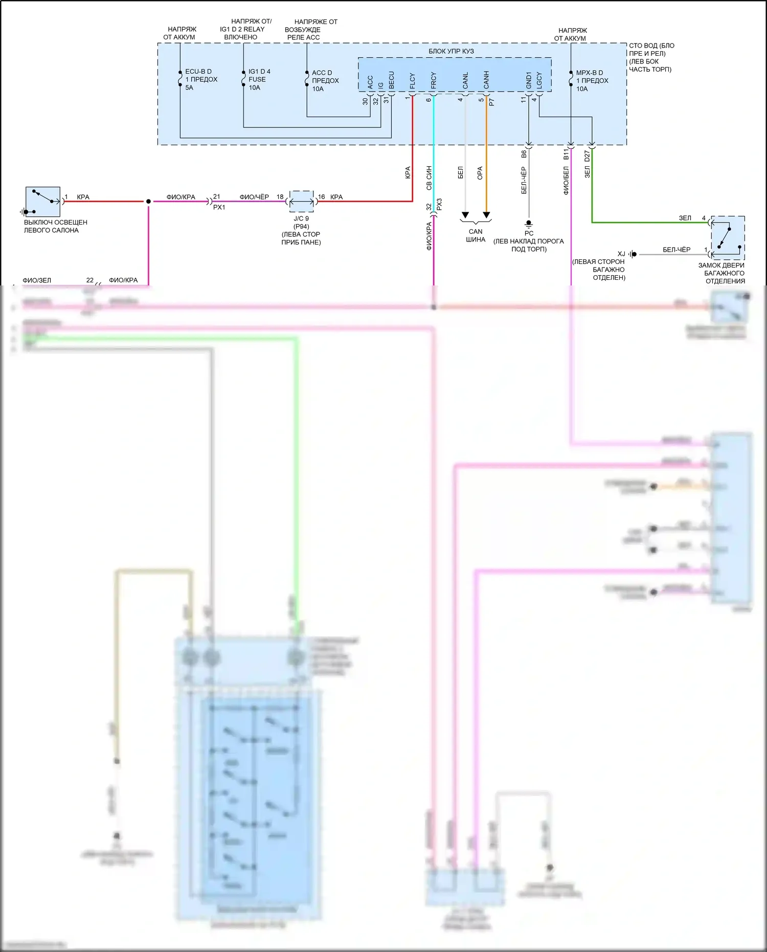 LC Lexus I (2016-2024): Электросхема приборной панели (4 из 4) 