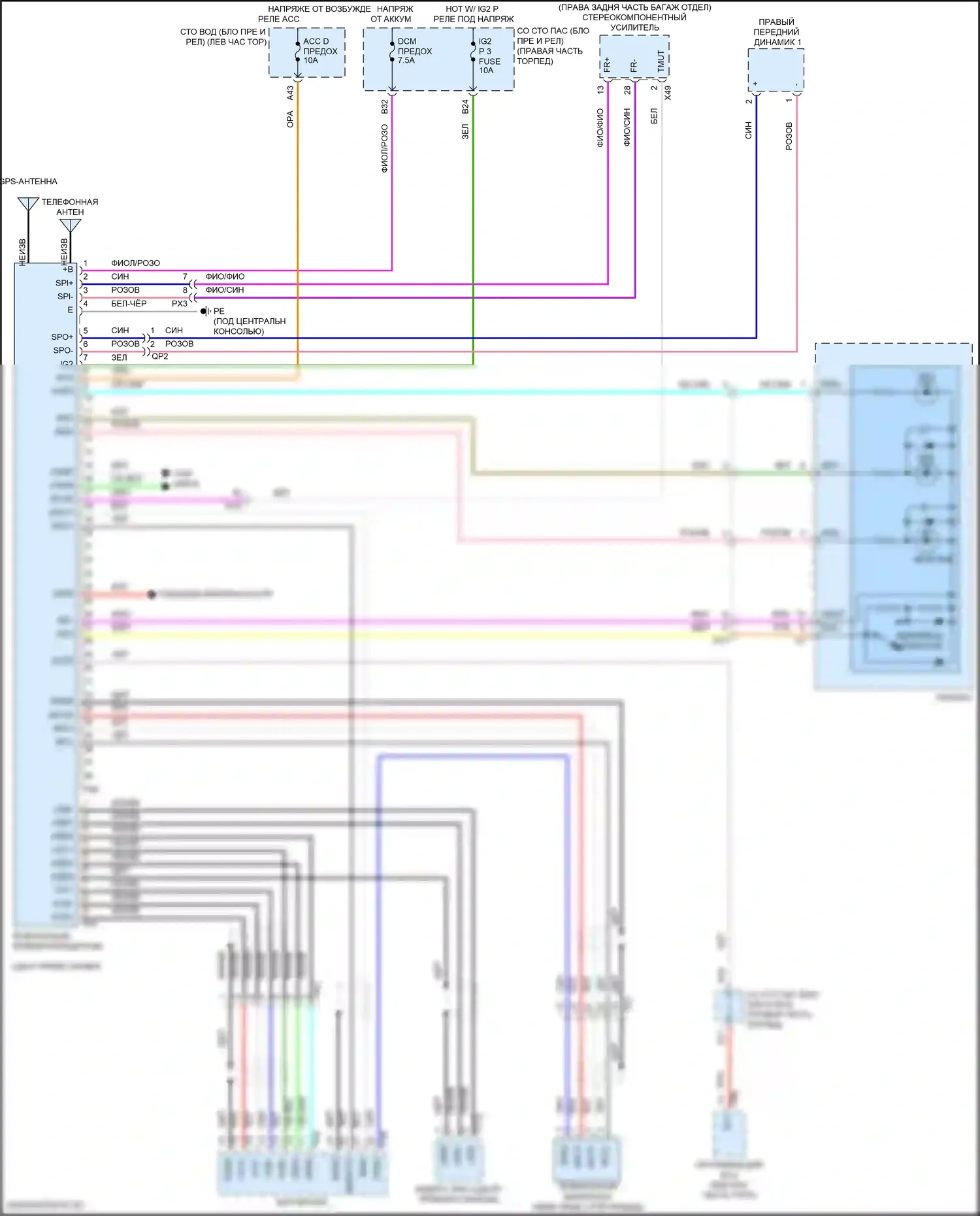 LC Lexus I (2016-2024): Электросхема телематики 