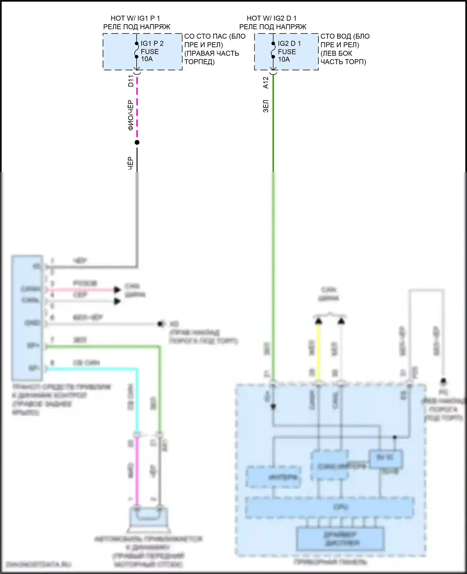 LC Lexus I (2016-2024): Электросхема уведомления о приближении транспортного средства 