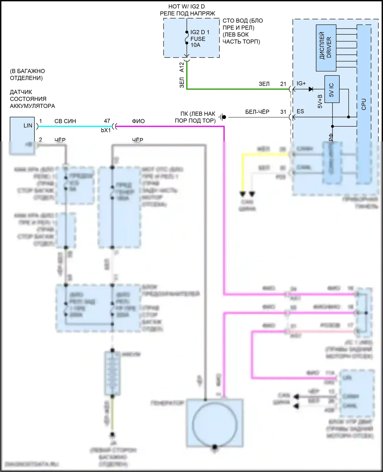 LC Lexus I (2016-2024): Электросхема генератора 