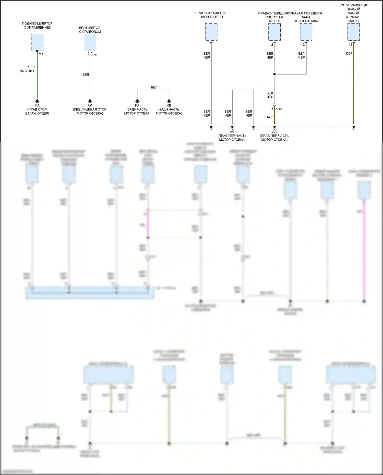 LC Lexus I (2016-2024): Электросхема разводки массы (2 из 7) 