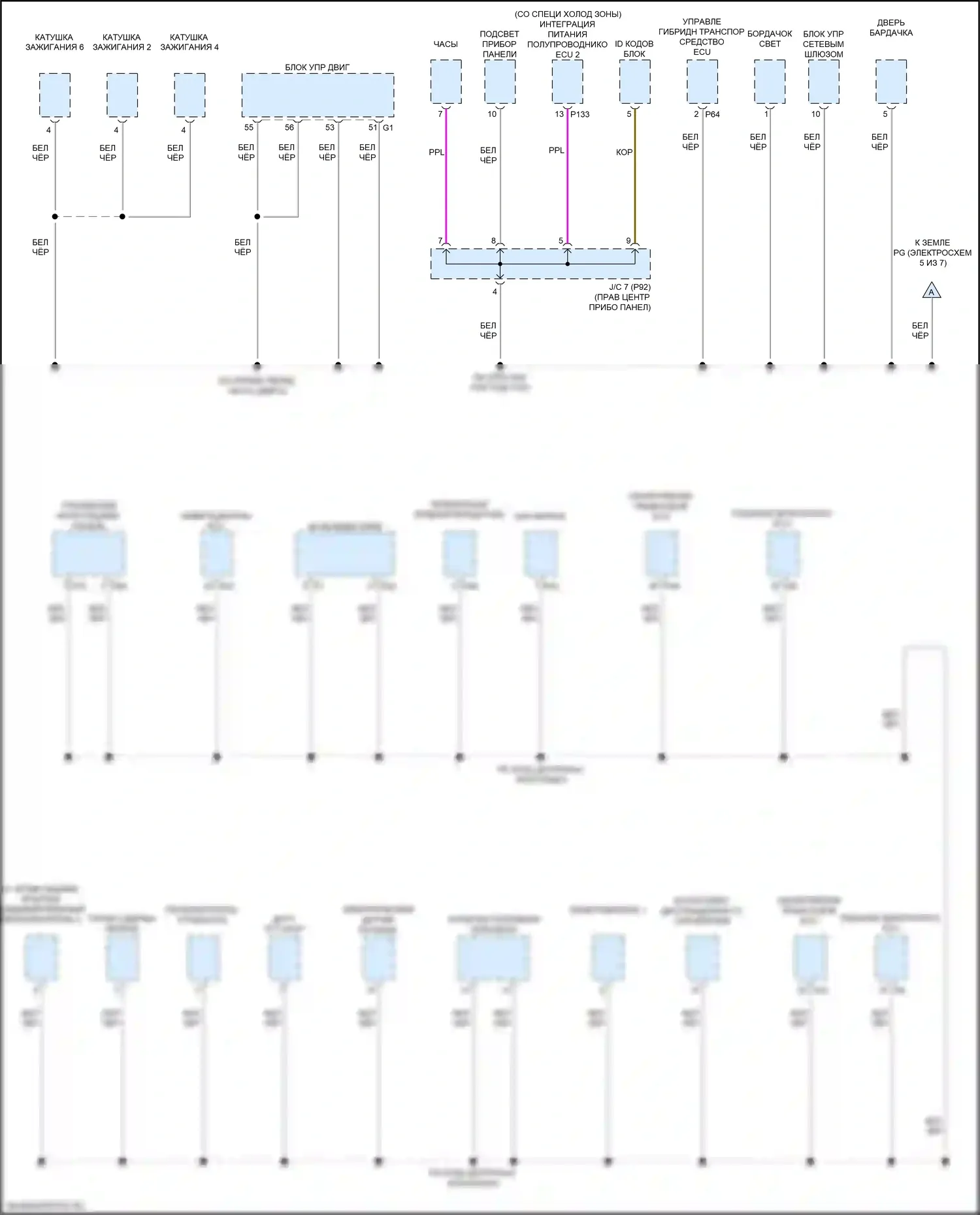 LC Lexus I (2016-2024): Электросхема разводки массы (4 из 7) 