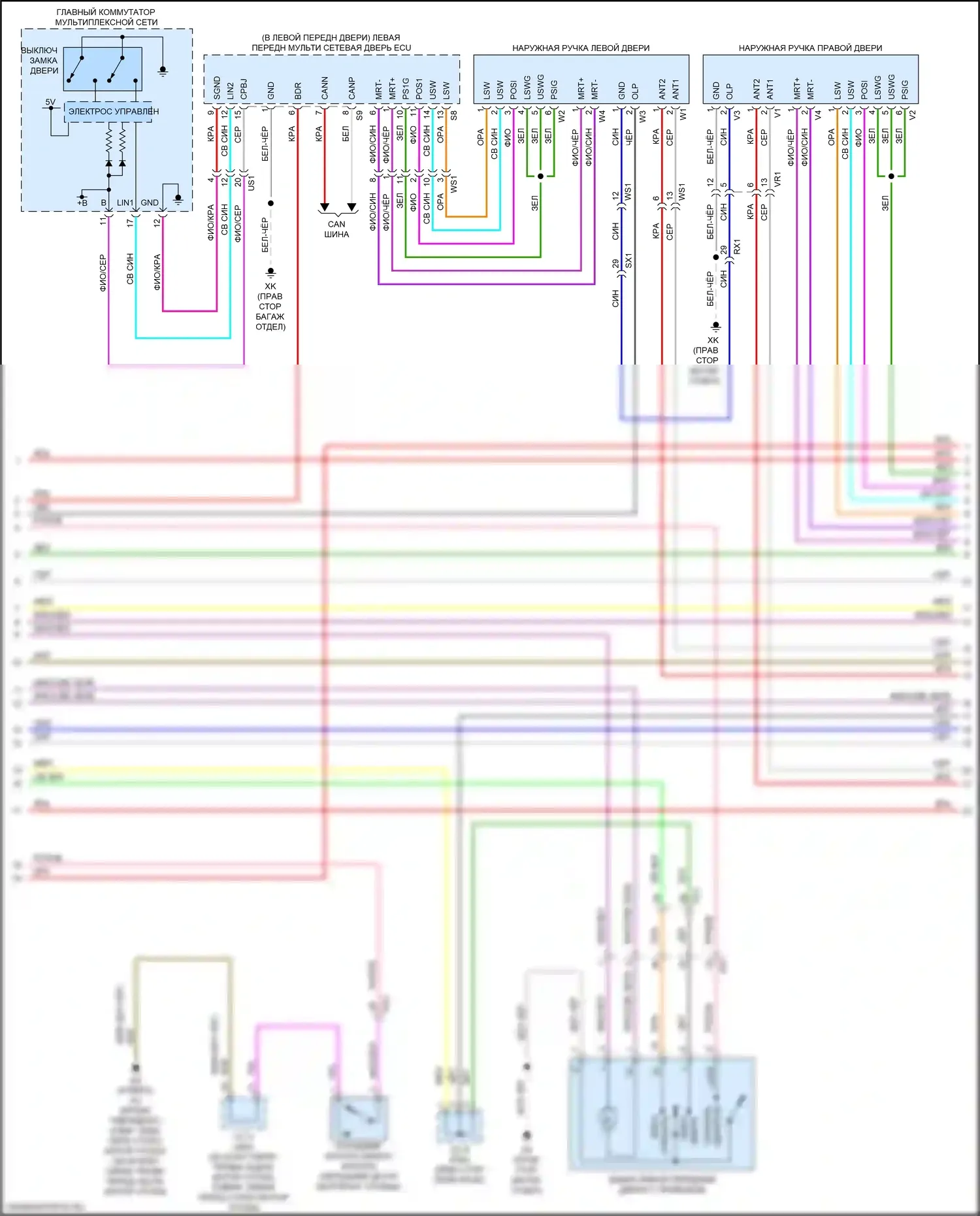 LC Lexus I (2016-2024): Электросхема центрального замка (2 из 6) 