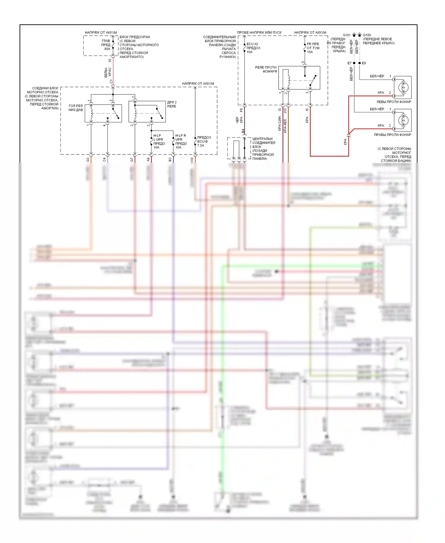 LS Lexus II (1994-2000): Электросхема фар, с дрелью (2 из 2) 
