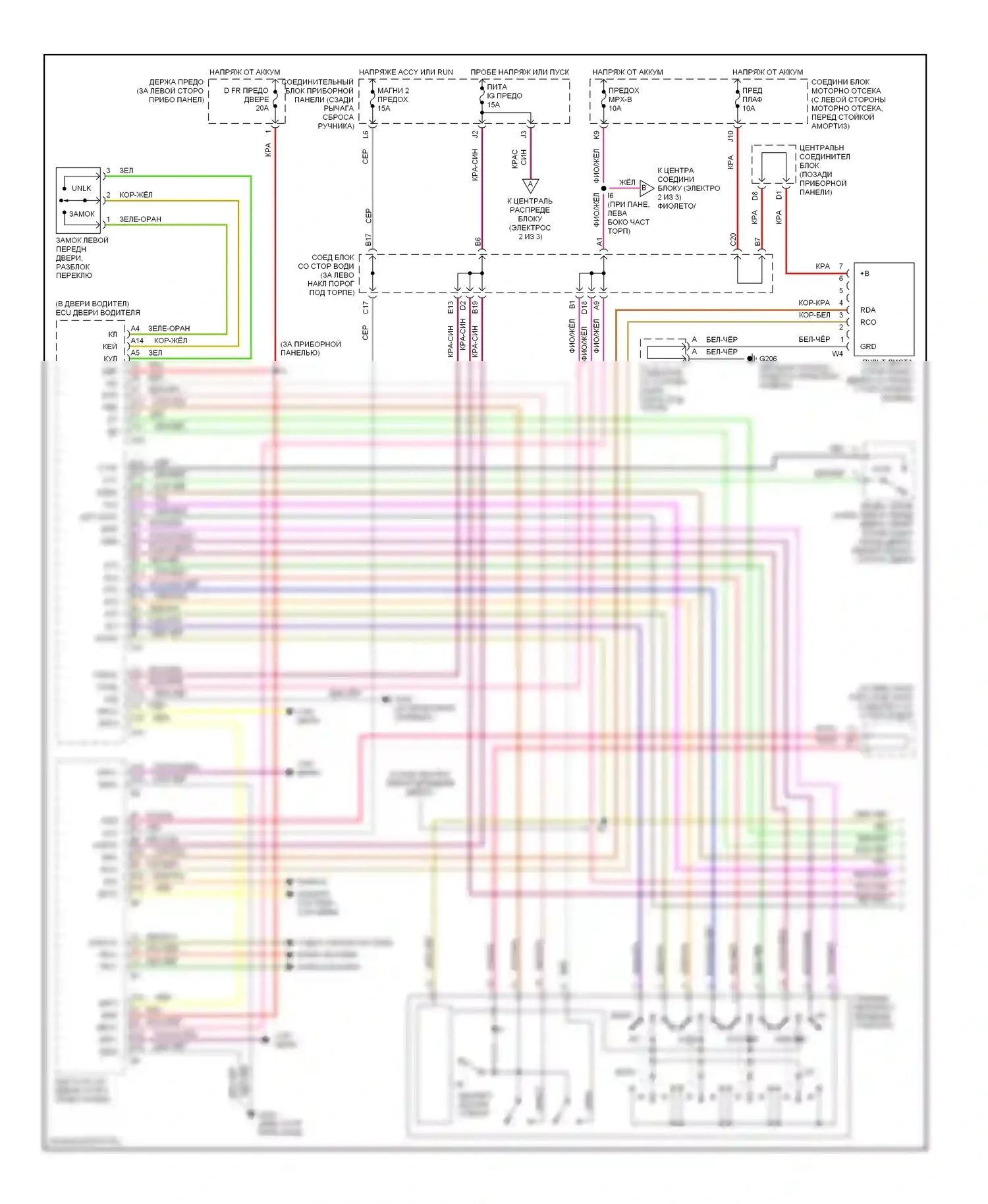 LS Lexus II (1994-2000): Электросхема стеклоподъемника (1 из 3) 