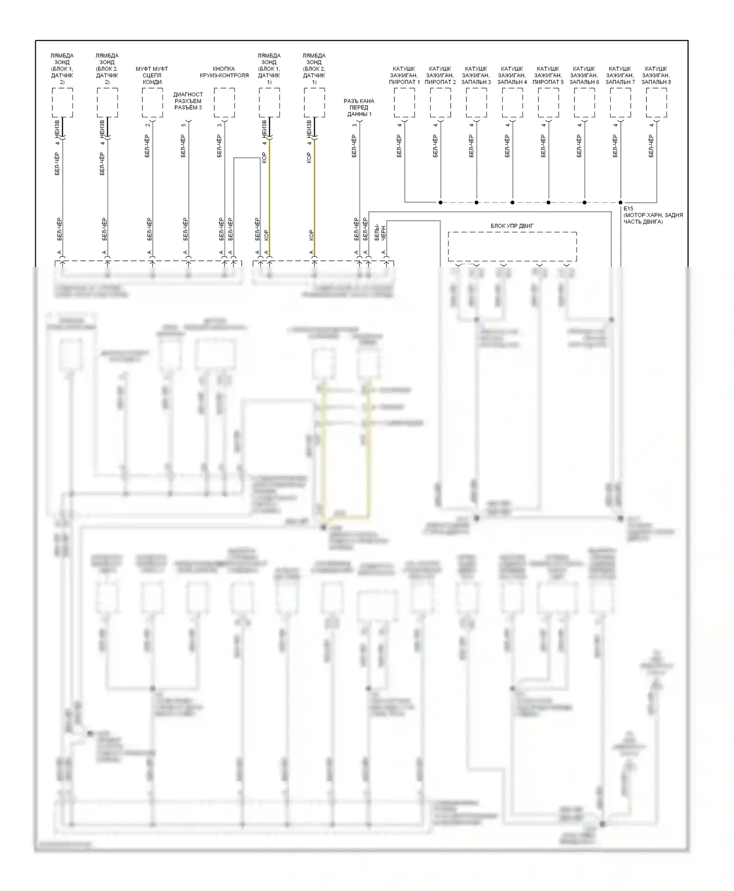 LS Lexus II (1994-2000): Электросхема точек подключения масс (2 из 4) 