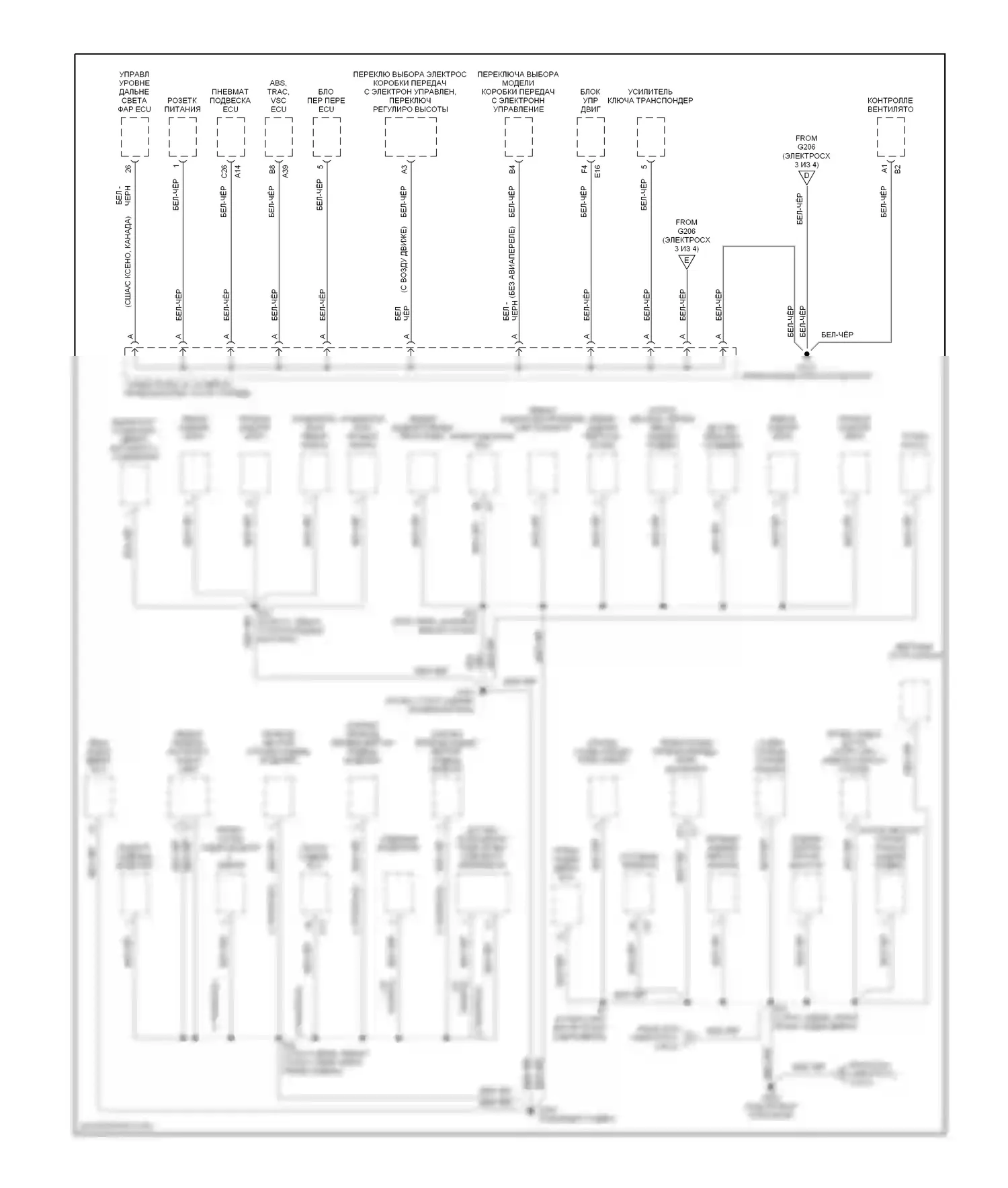 LS Lexus II (1994-2000): Электросхема точек подключения масс (4 из 4) 