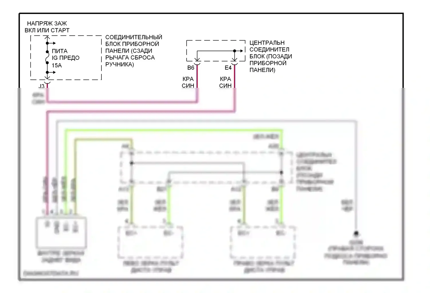LS Lexus II (1994-2000): Электросхема электрохромных зеркал 