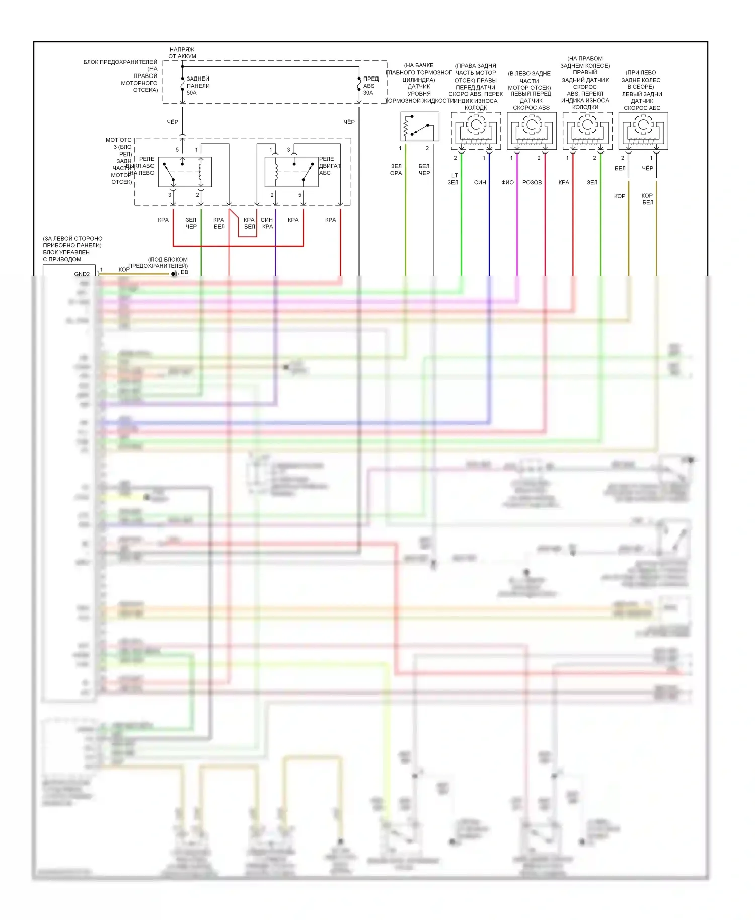 LS Lexus III рестайлинг (2003-2006): Антиблокировочная система abs электросхема (1 из 2) 