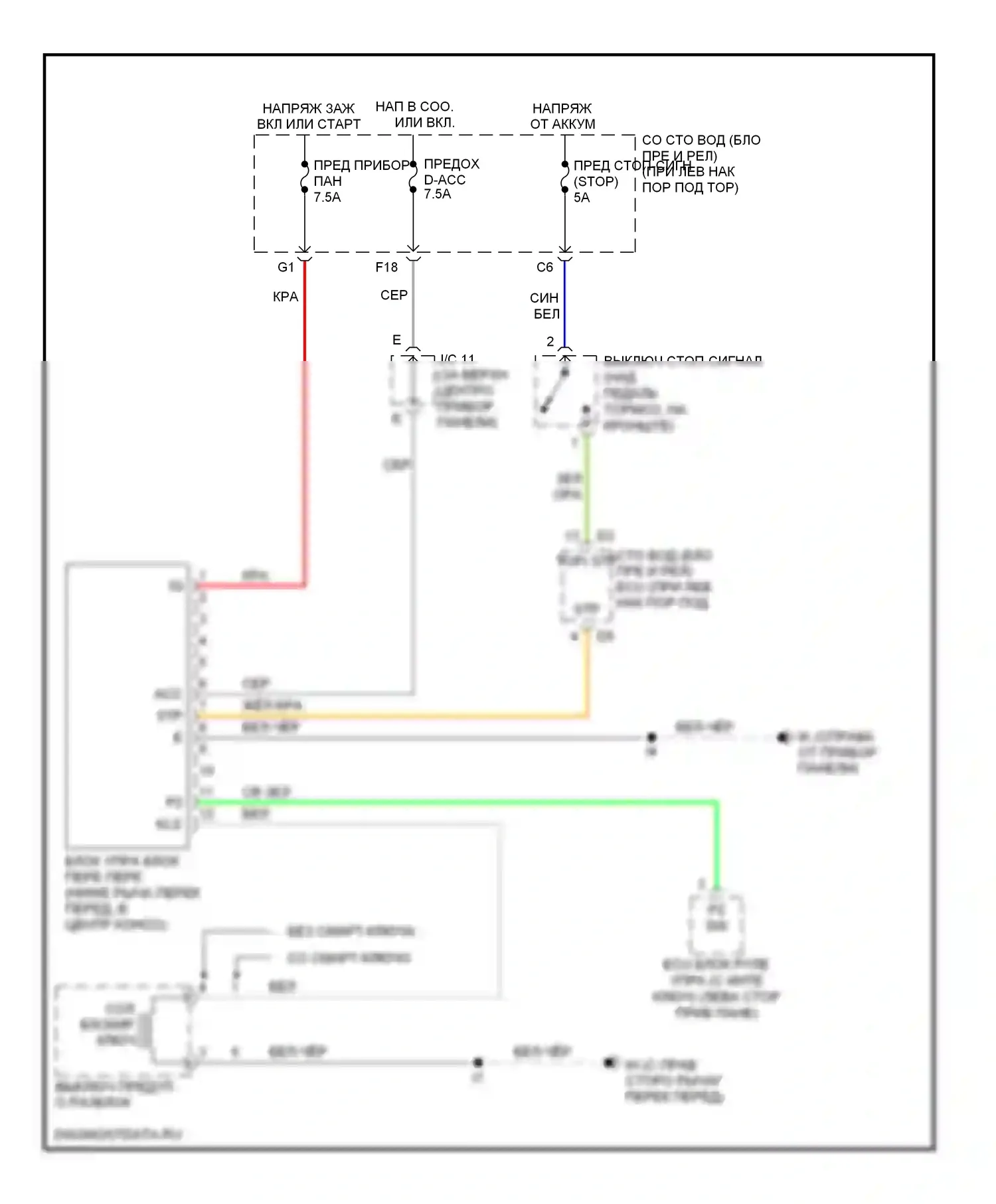 LS Lexus III рестайлинг (2003-2006): Электросхема блокировки селектора 