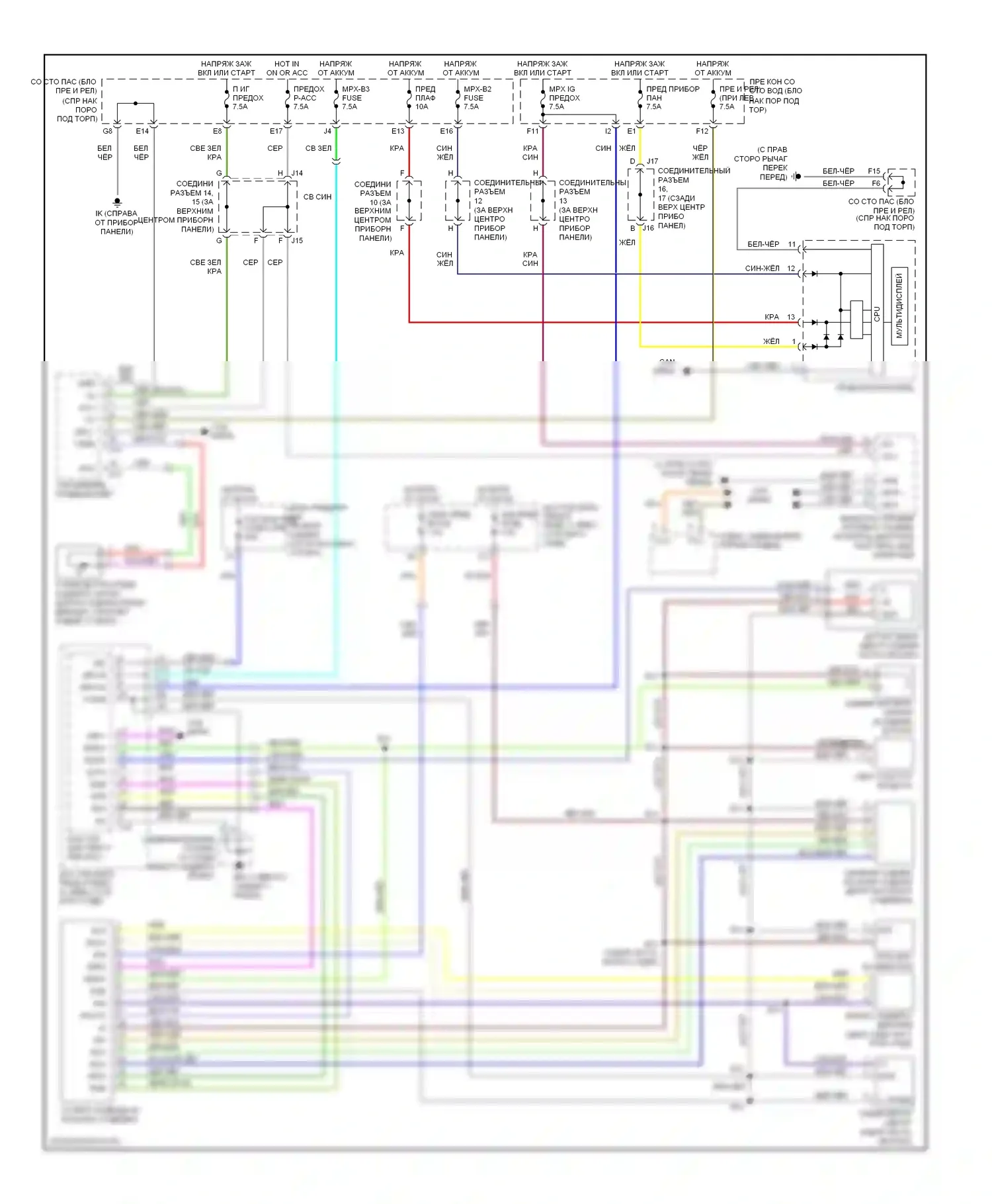 LS Lexus III рестайлинг (2003-2006): Электросхема климат контроля, задняя 