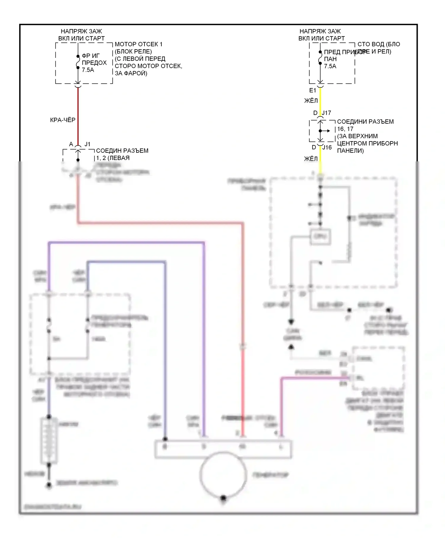 LS Lexus III рестайлинг (2003-2006): Электросхема генератора 