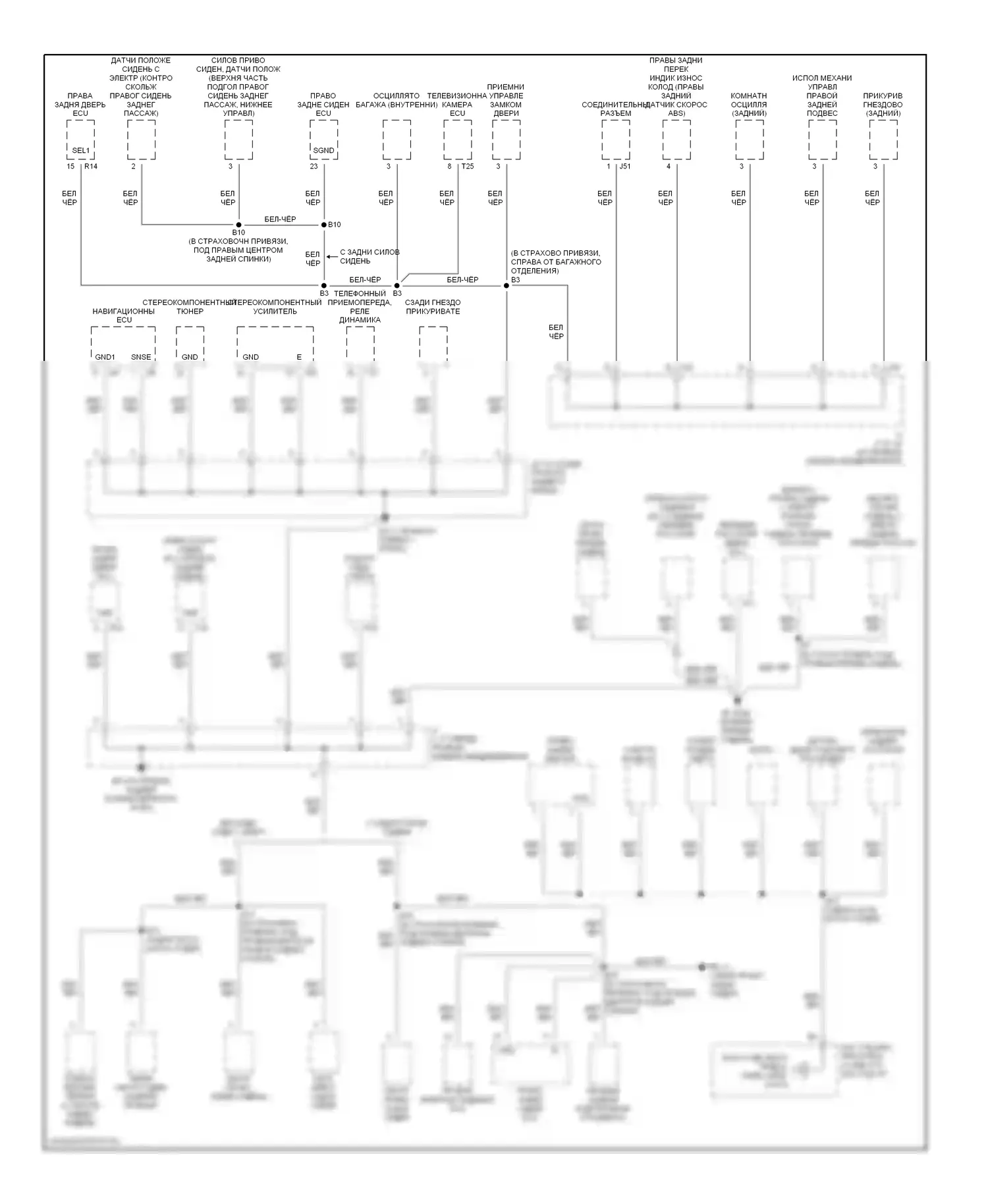 LS Lexus III рестайлинг (2003-2006): Электросхема точек подключения масс (5 из 5) 