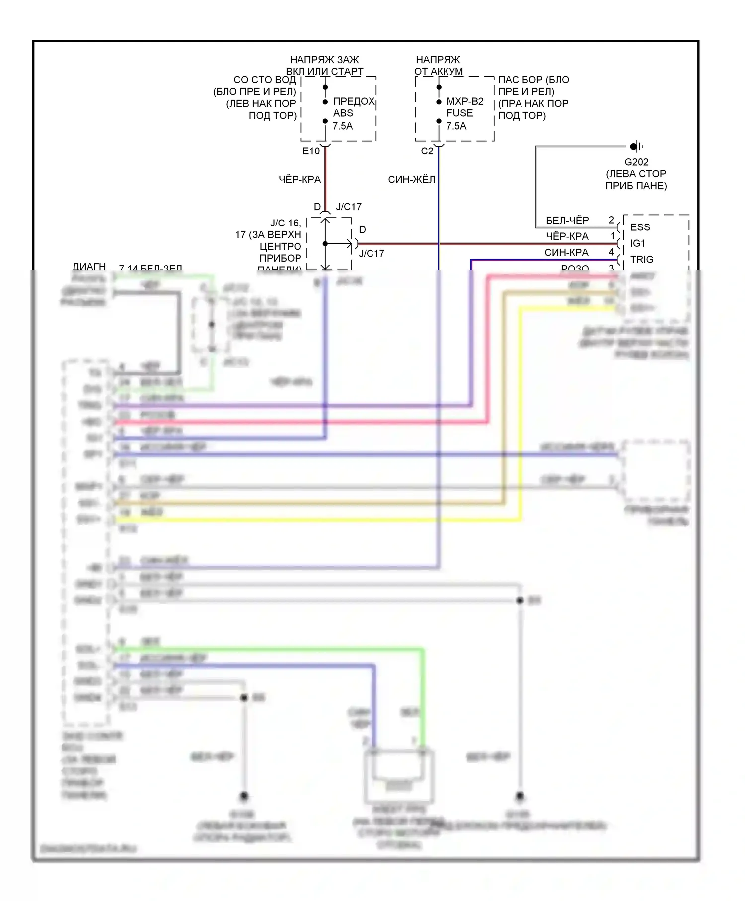 LS Lexus III (2000-2003): Электросхема электроусилителя руля 