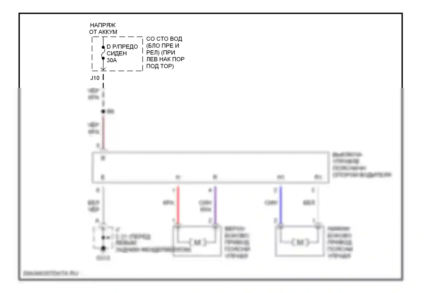 LS Lexus III (2000-2003): Электросхема поясницы водителя 