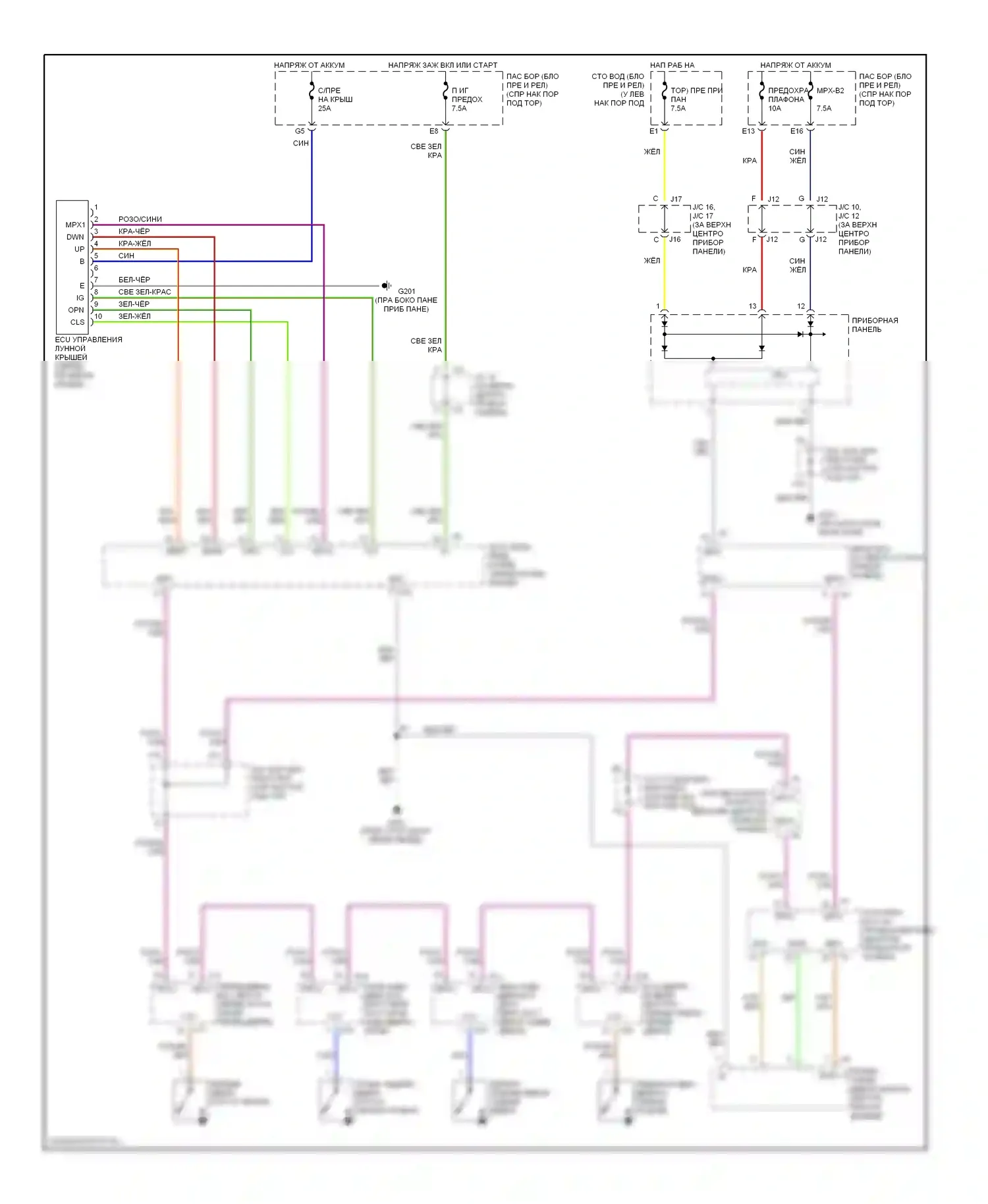 LS Lexus III (2000-2003): Складная крыша/цепи штриховки 