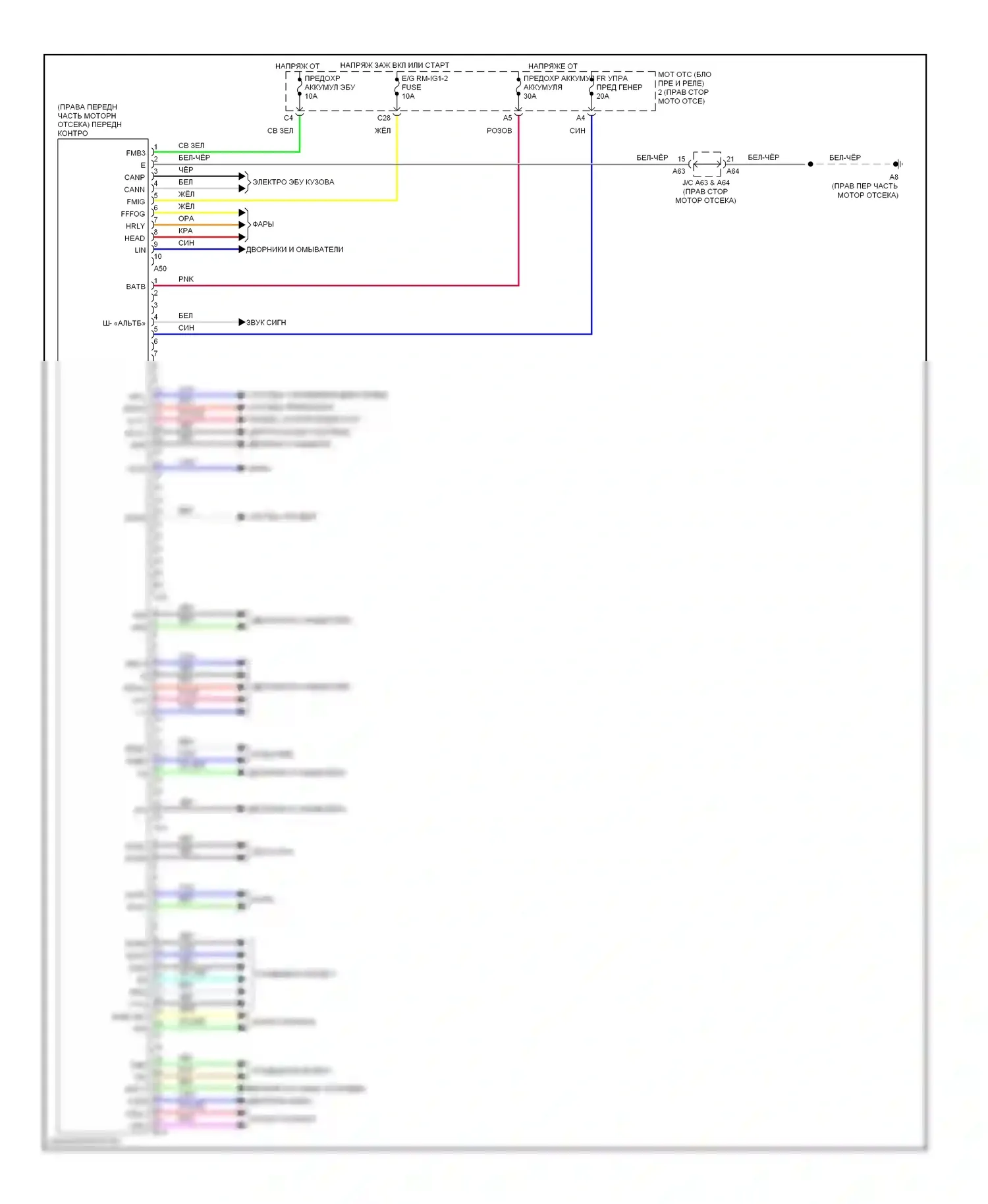 LS Lexus IV (2006-2012): Электросхема контроллера передней панели 