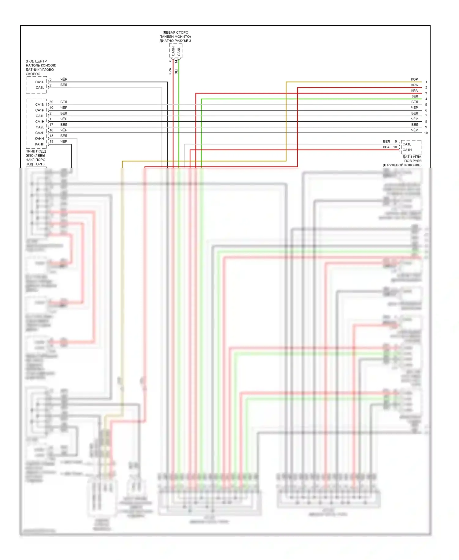 LS Lexus IV (2006-2012): Электросхема шины высокого/низкого уровня (1 из 3) 