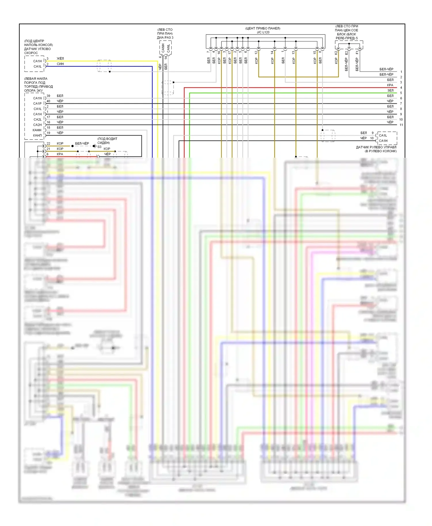 LS Lexus IV (2006-2012): Электросхема шины высокого/низкого уровня (1 из 5) 