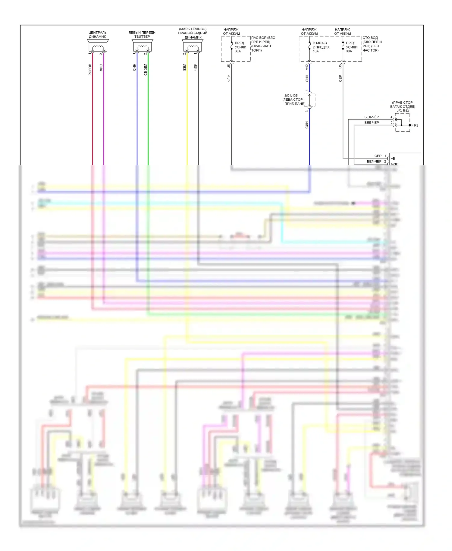 LS Lexus IV (2006-2012): Электросхема для мультимедий на заднем сиденье, с типом консоли и несколькими дисплеями (3 из 3) 