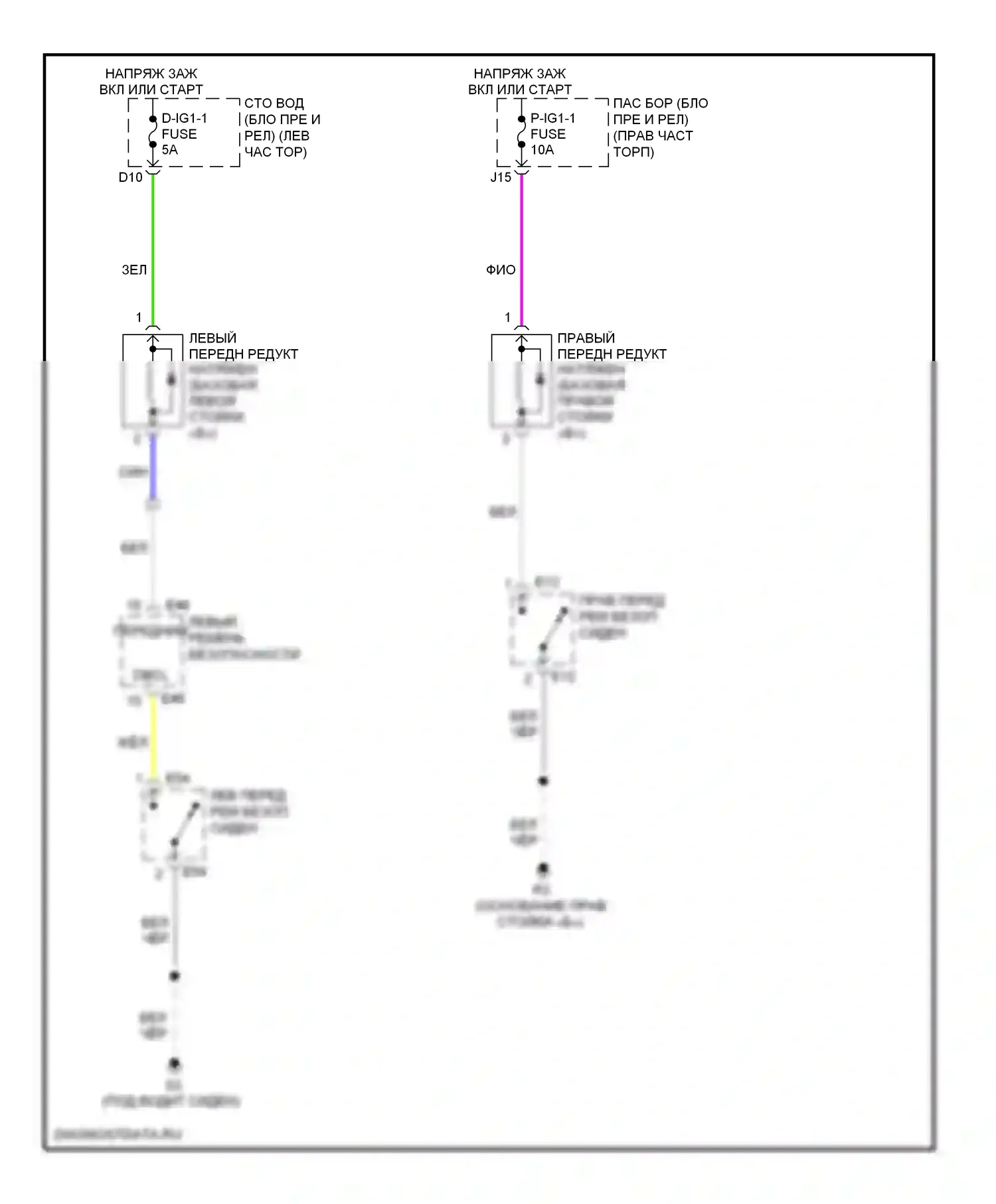 LS Lexus IV (2006-2012): Электросхема подушек безопасности 