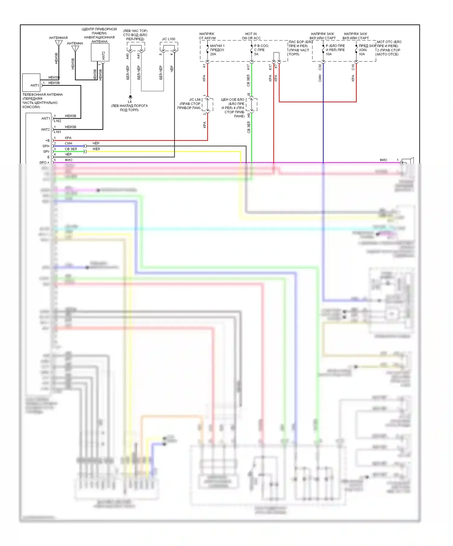 LS Lexus IV (2006-2012): Электросхема телематики 
