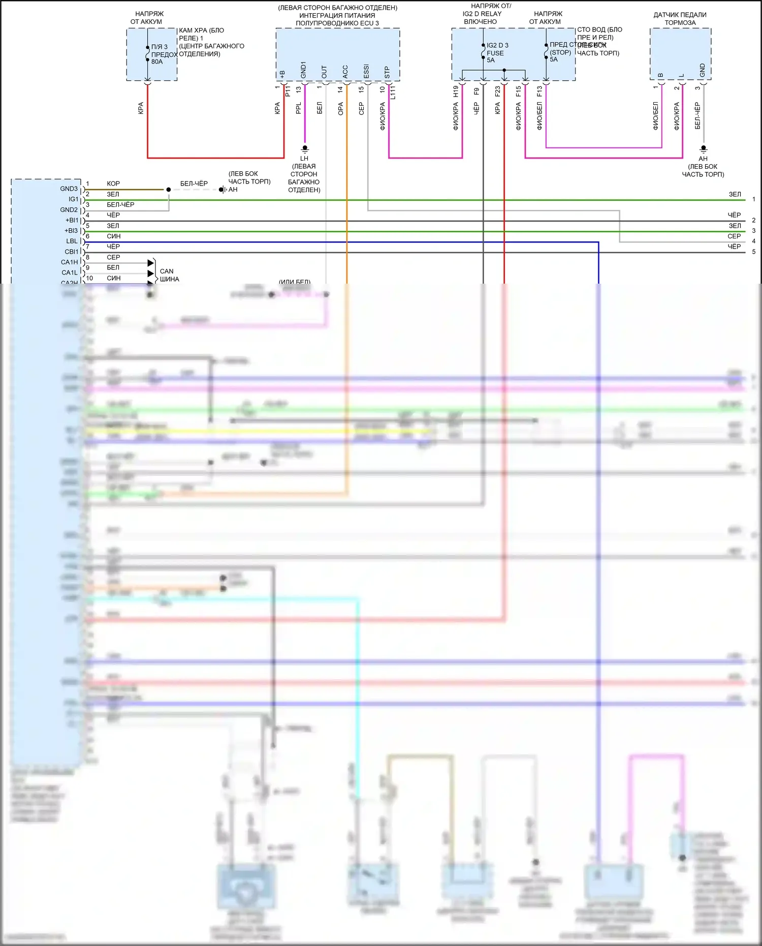 LS Lexus V рестайлинг (2021-2024): Антиблокировочная система abs электросхема (1 из 5) 