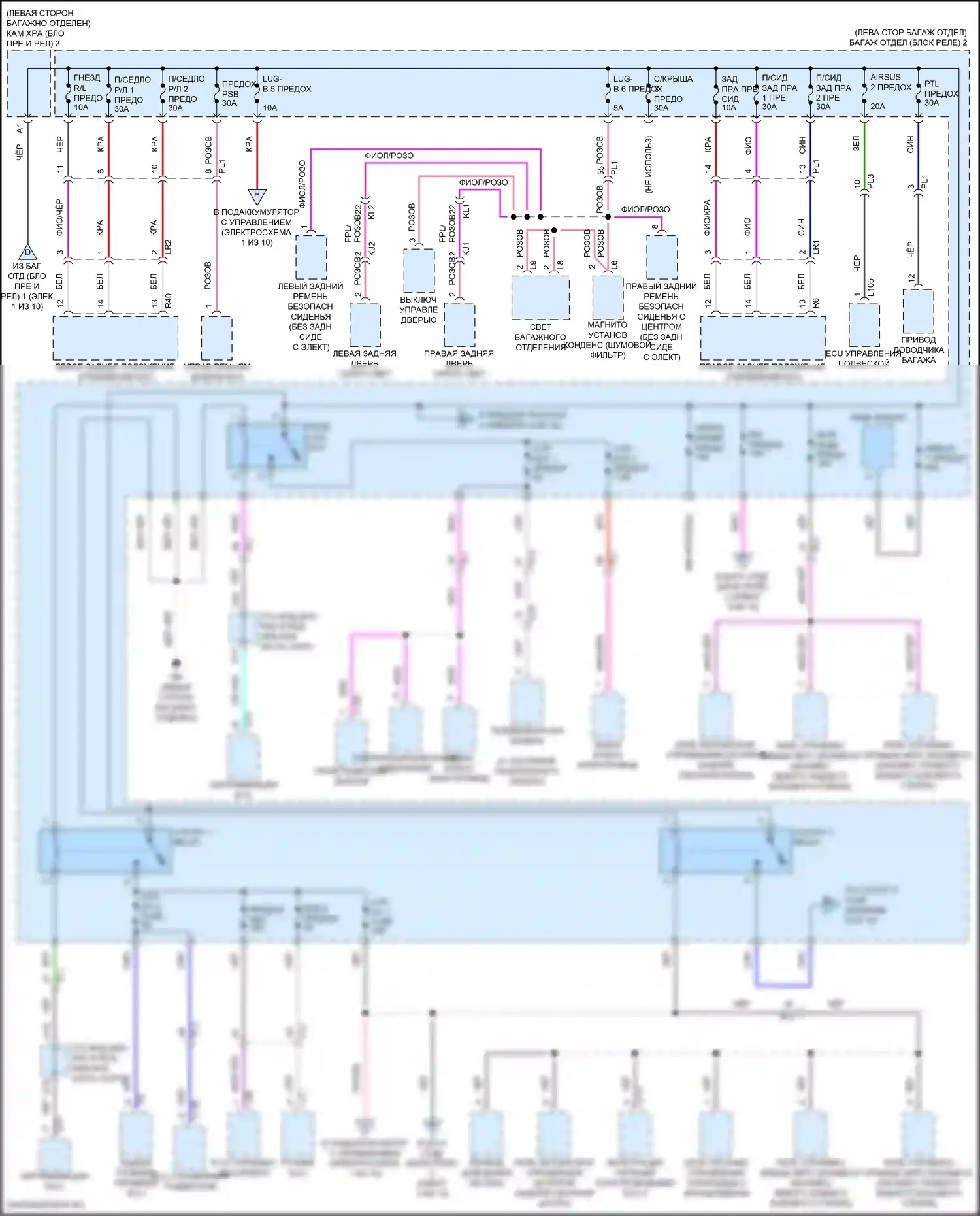 LS Lexus V рестайлинг (2021-2024): Электросхема блока предохранителей реле (2 из 10) 