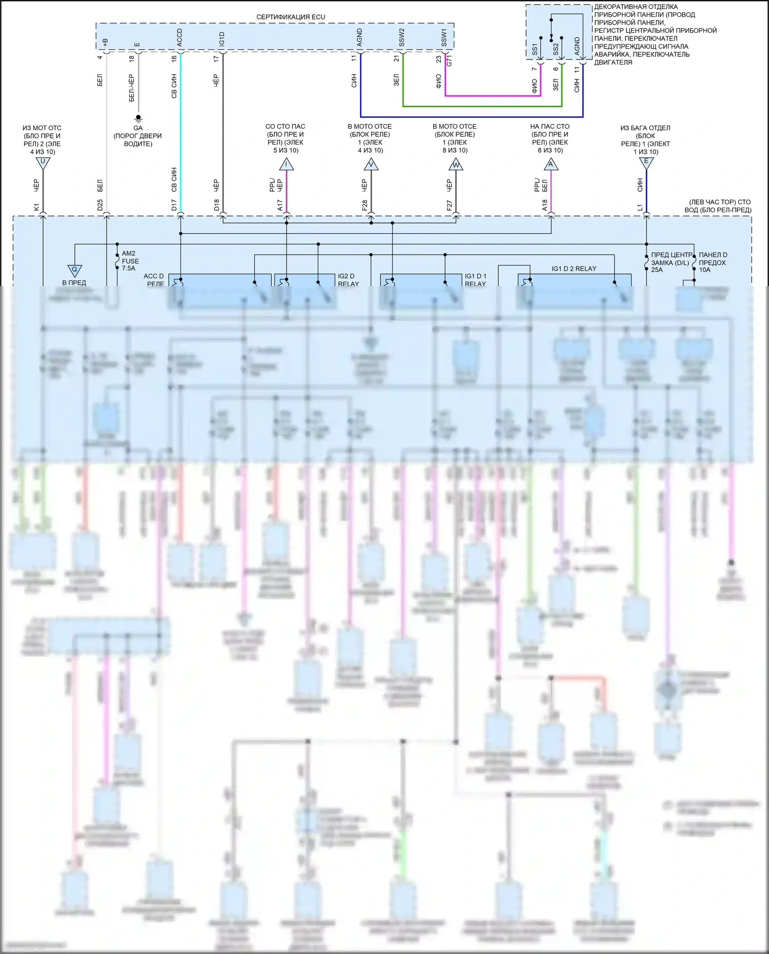 LS Lexus V рестайлинг (2021-2024): Электросхема блока предохранителей реле (7 из 10) 