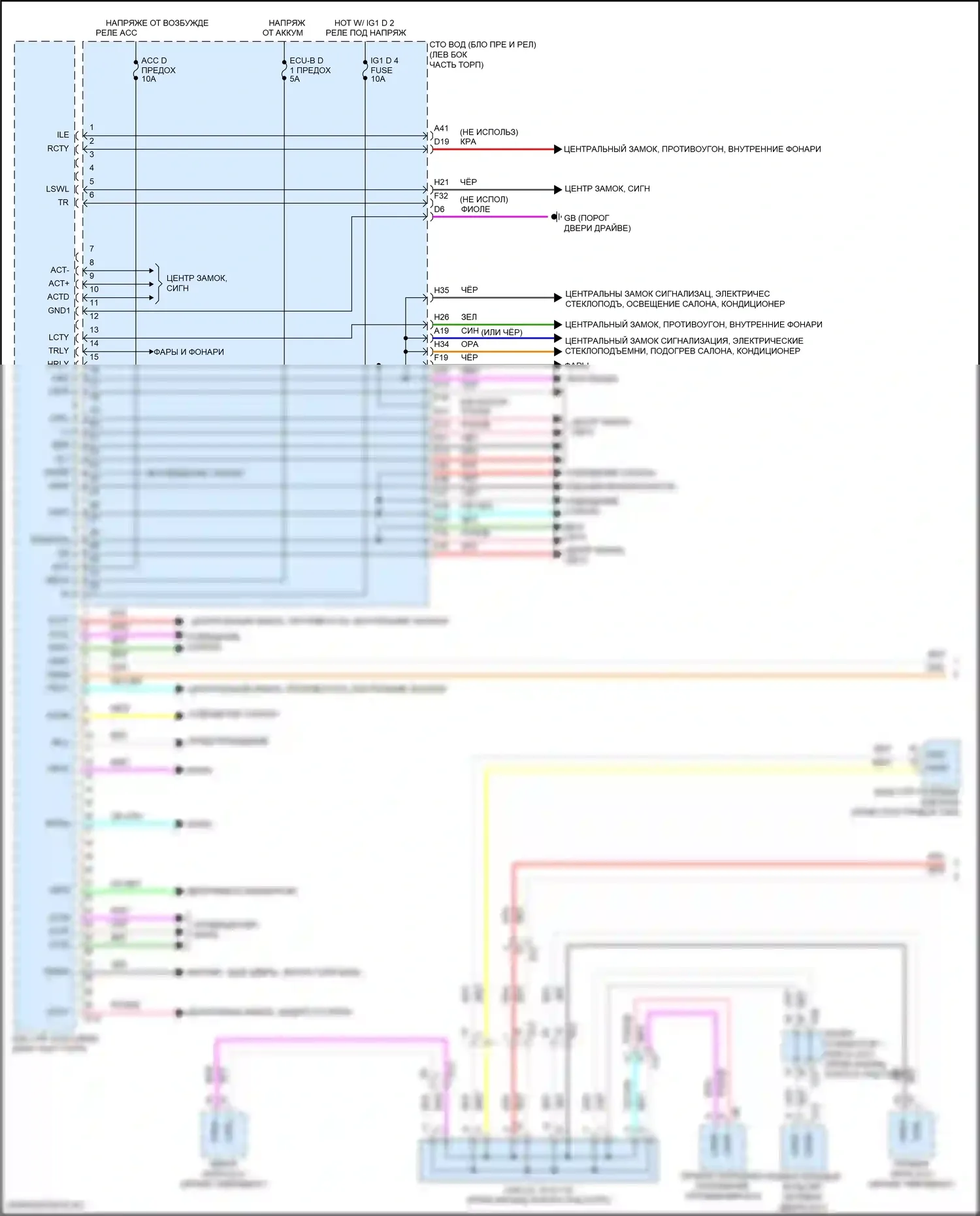 LS Lexus V рестайлинг (2021-2024): Электросхема эбу кузова (1 из 2) 