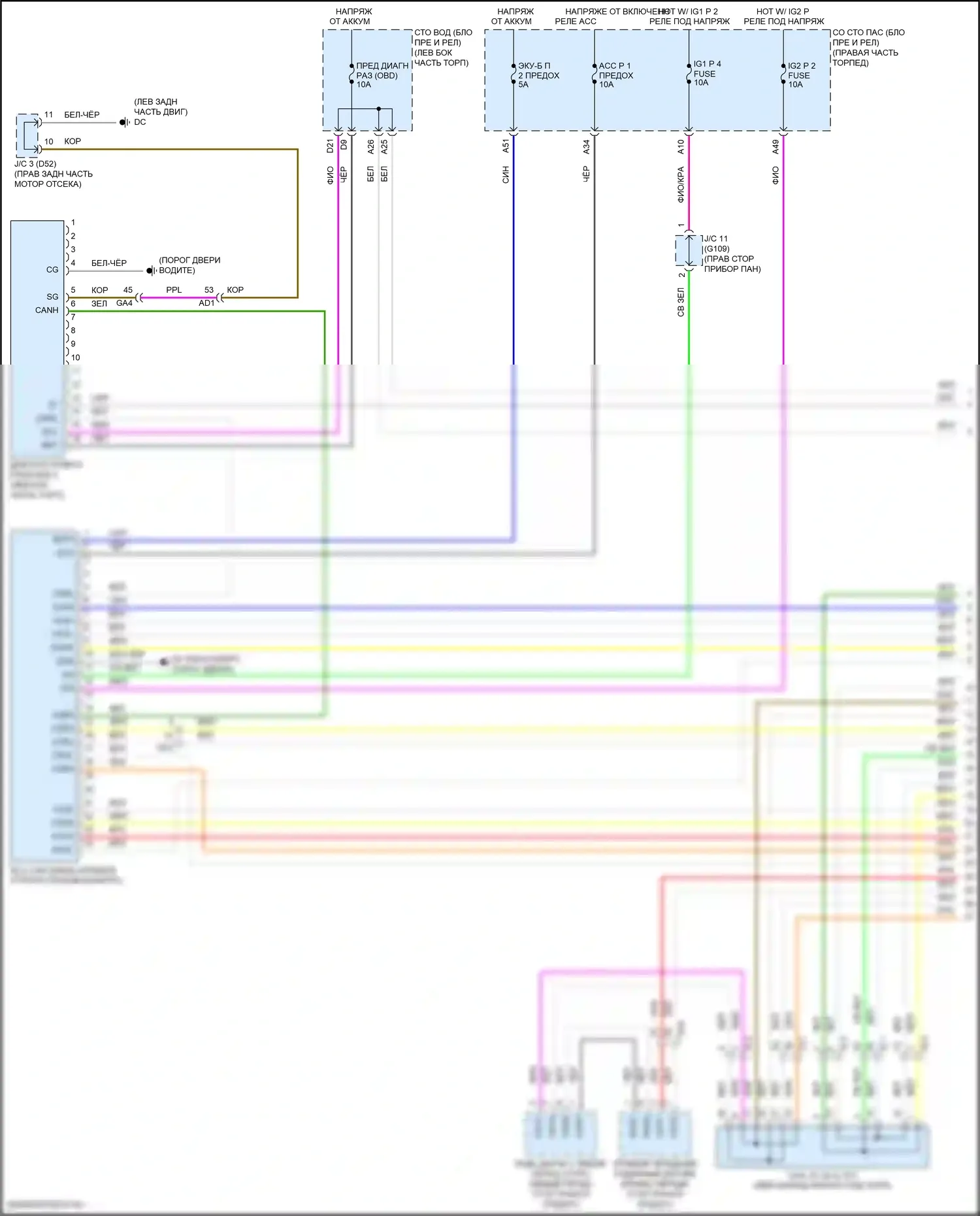 LS Lexus V рестайлинг (2021-2024): Can шина электросхема (1 из 9) 