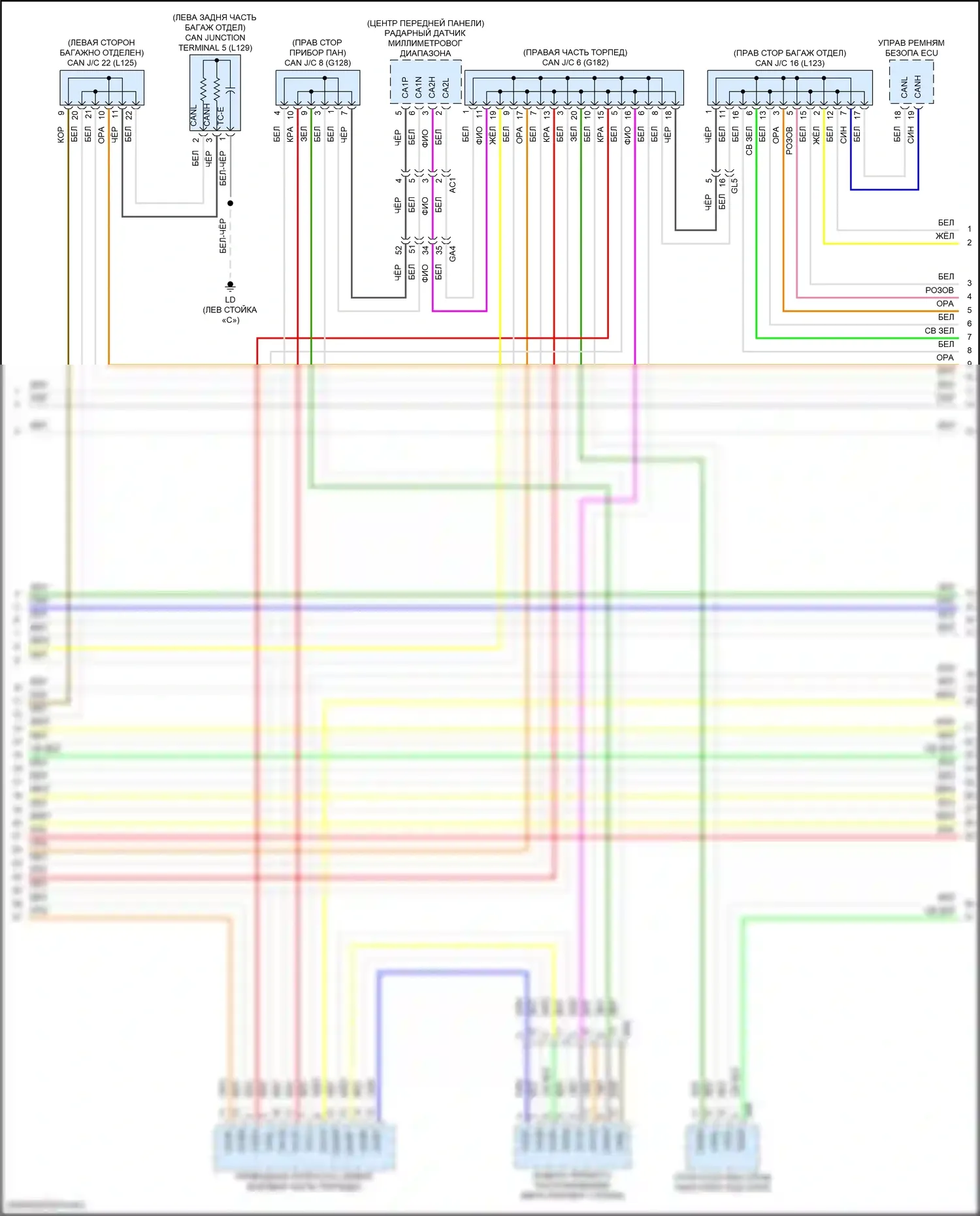 LS Lexus V рестайлинг (2021-2024): Can шина электросхема (2 из 9) 
