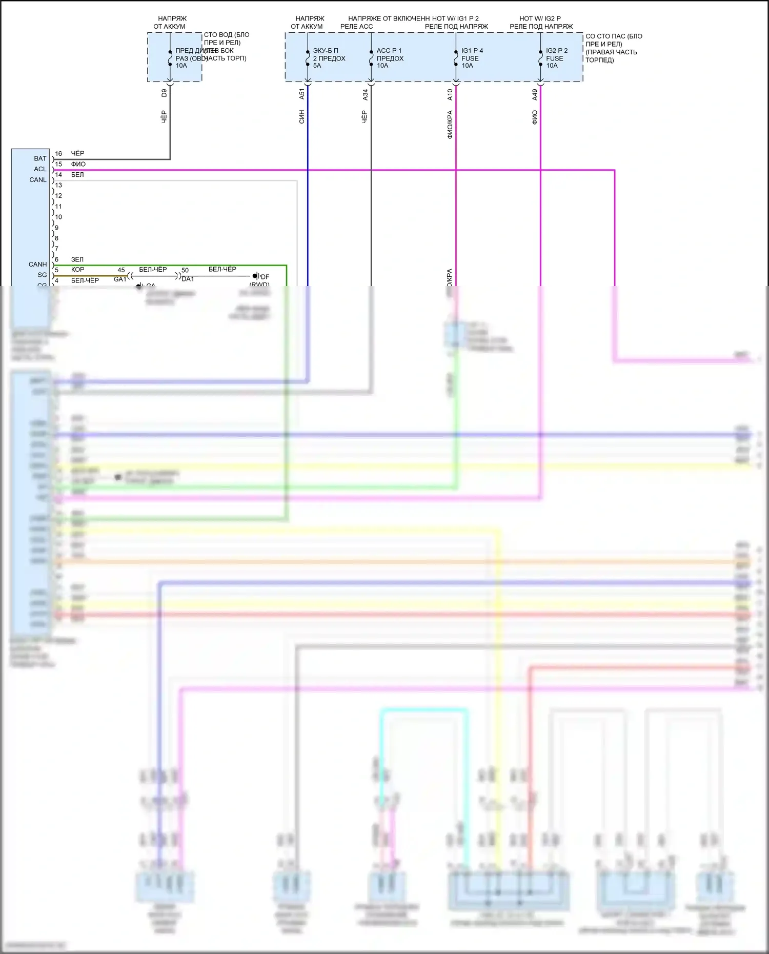 LS Lexus V рестайлинг (2021-2024): Can шина электросхема, без усовершенствованной системы парковки (1 из 9) 