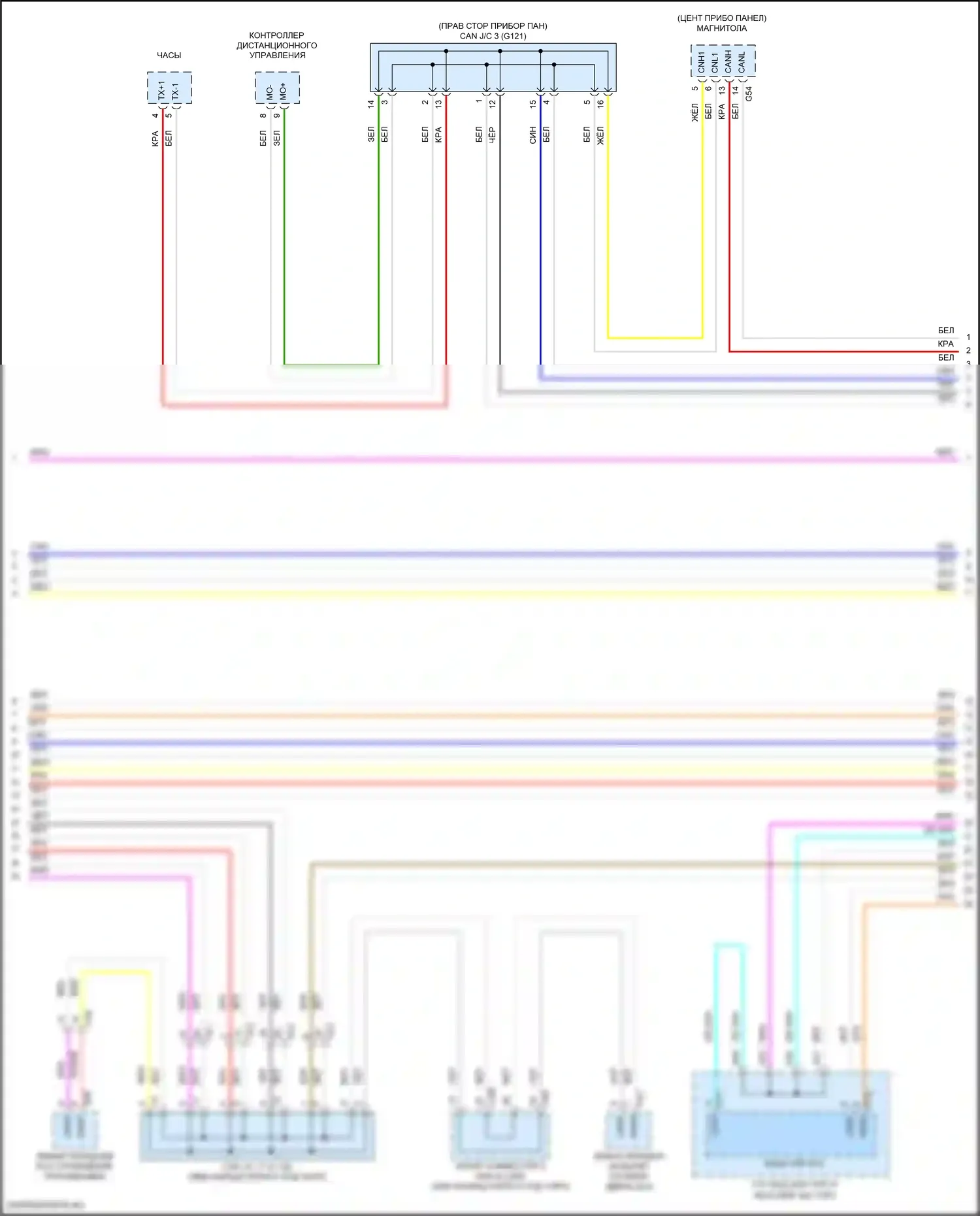 LS Lexus V рестайлинг (2021-2024): Can шина электросхема, без усовершенствованной системы парковки (2 из 9) 