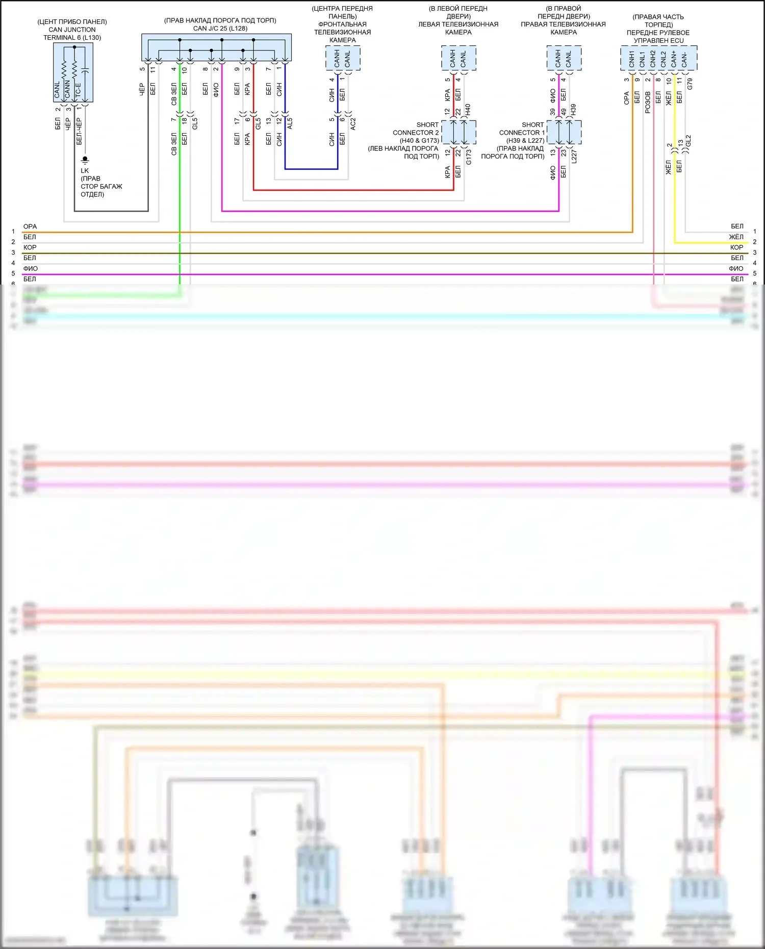 LS Lexus V рестайлинг (2021-2024): Can шина электросхема, без усовершенствованной системы парковки (7 из 9) 