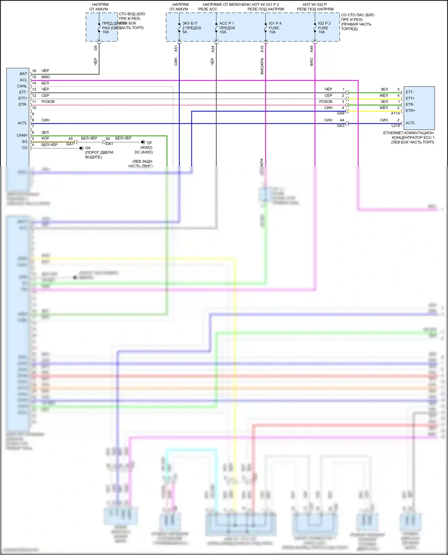 LS Lexus V рестайлинг (2021-2024): Can шина электросхема с усовершенствованной системой парковки (1 из 9) 