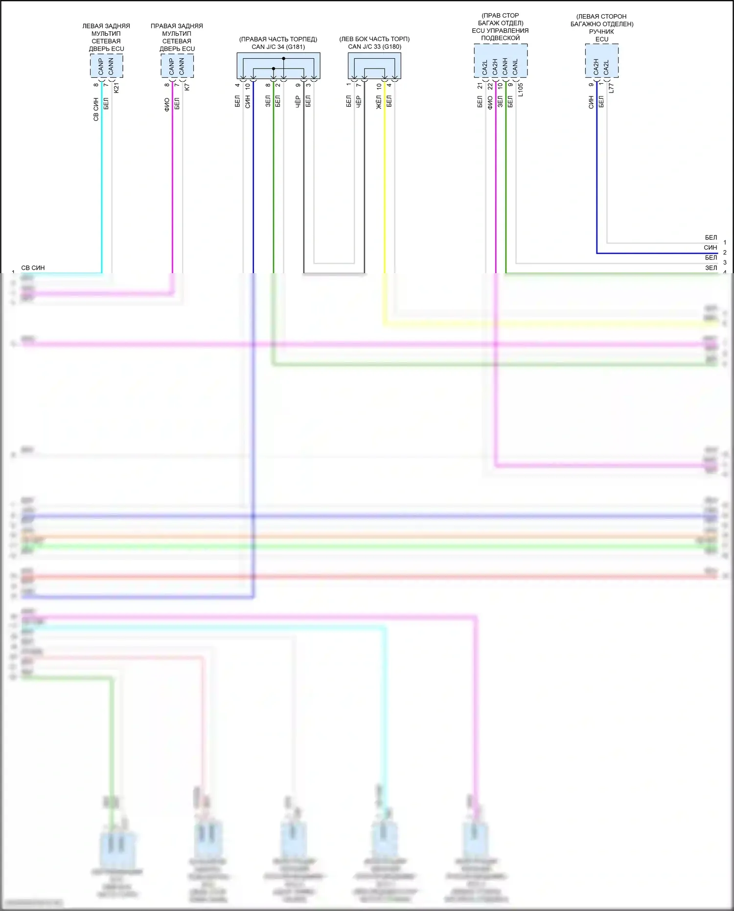 LS Lexus V рестайлинг (2021-2024): Can шина электросхема с усовершенствованной системой парковки (4 из 9) 