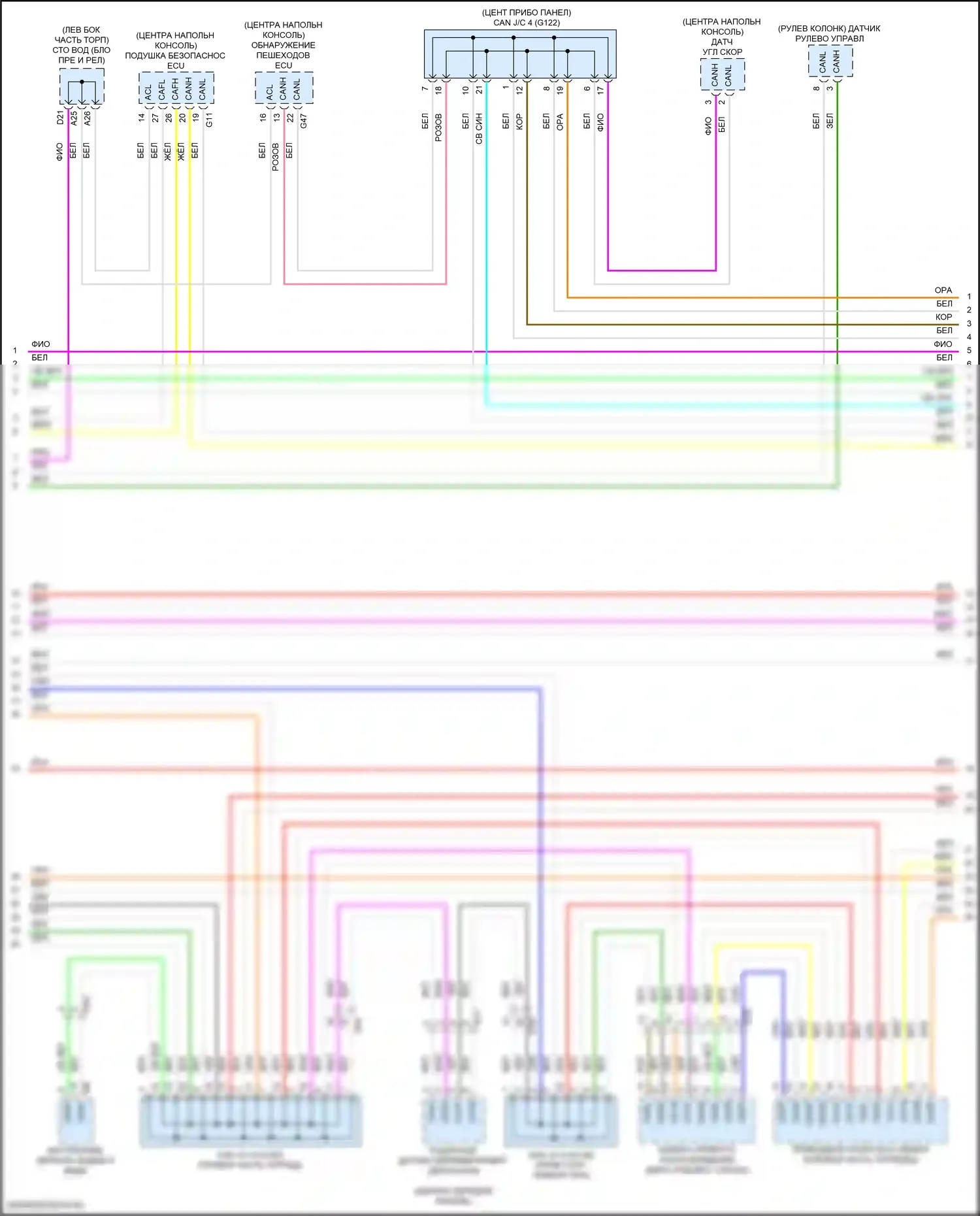 LS Lexus V рестайлинг (2021-2024): Can шина электросхема с усовершенствованной системой парковки (6 из 9) 