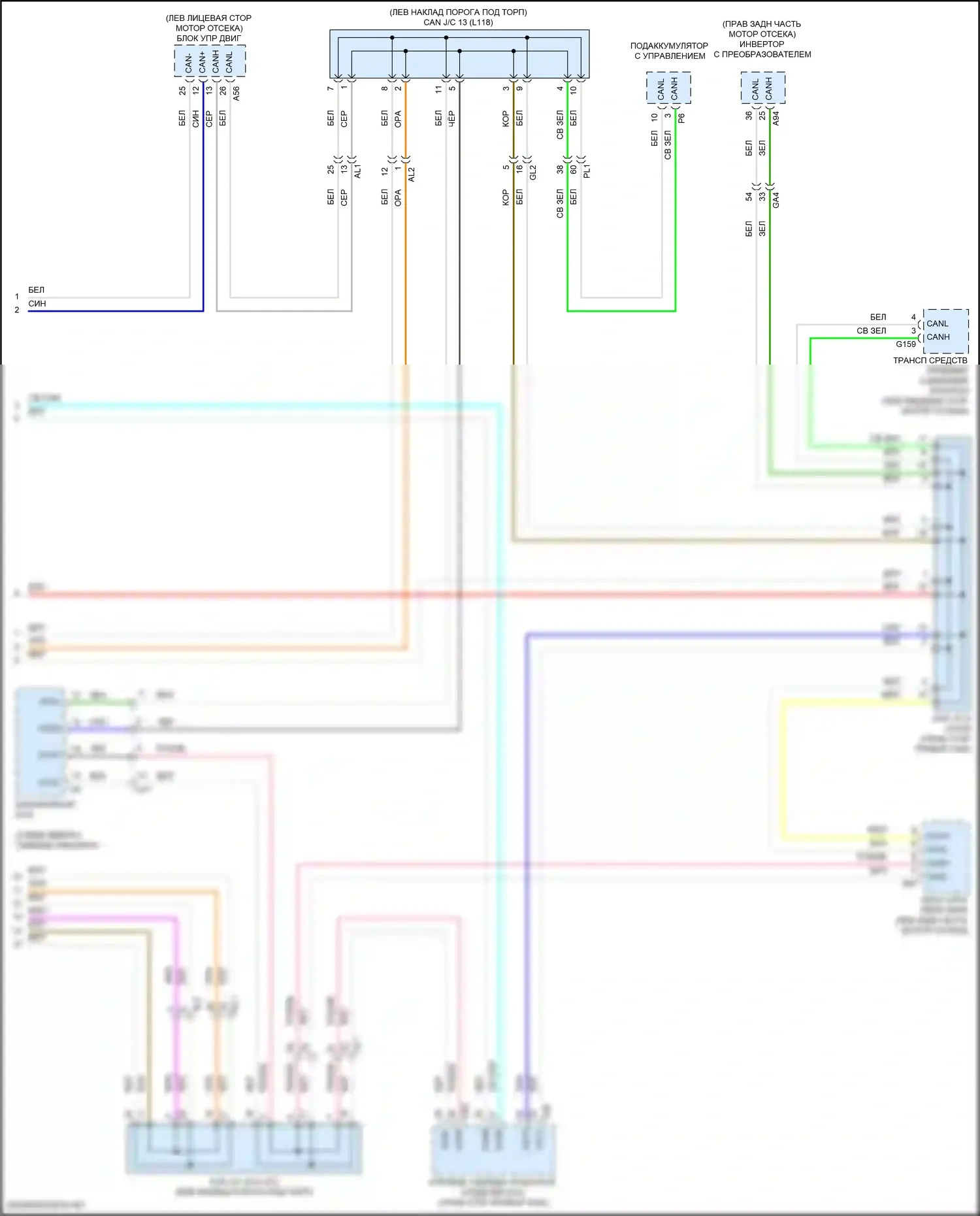 LS Lexus V рестайлинг (2021-2024): Can шина электросхема с усовершенствованной системой парковки (9 из 9) 