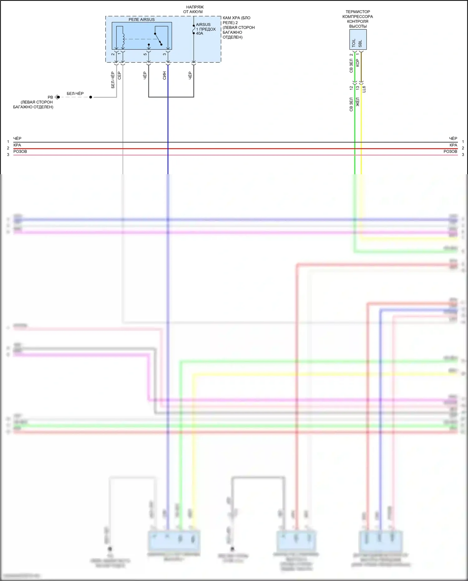 LS Lexus V рестайлинг (2021-2024): Электросхема адаптивной регулируемой подвески (3 из 4) 