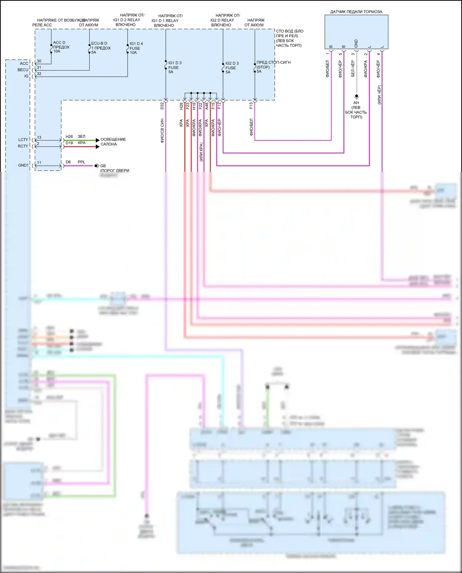 LS Lexus V рестайлинг (2021-2024): Электросхема фар и фонарей (1 из 5) 