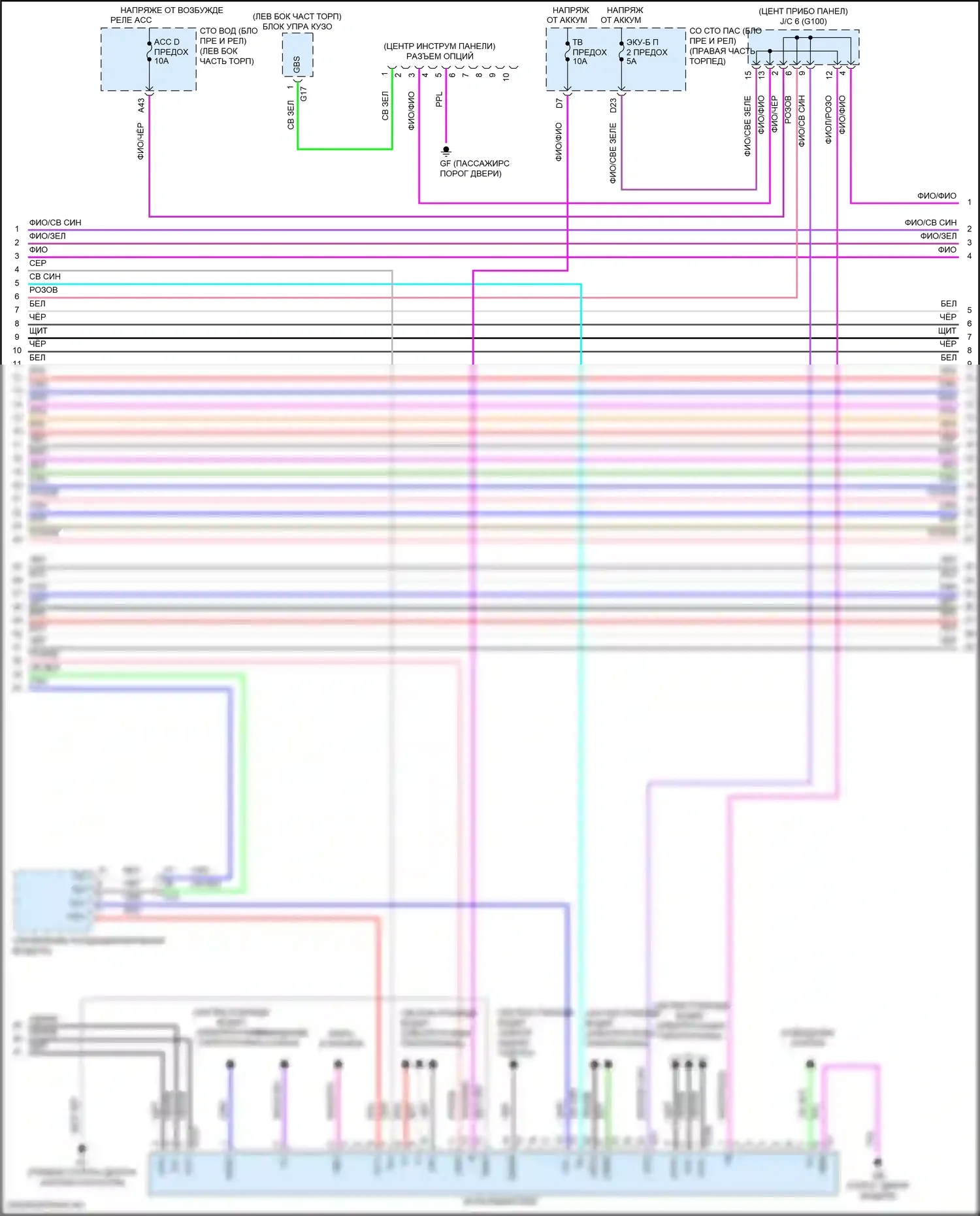 LS Lexus V рестайлинг (2021-2024): Электросхема магнитолы (2 из 9) 