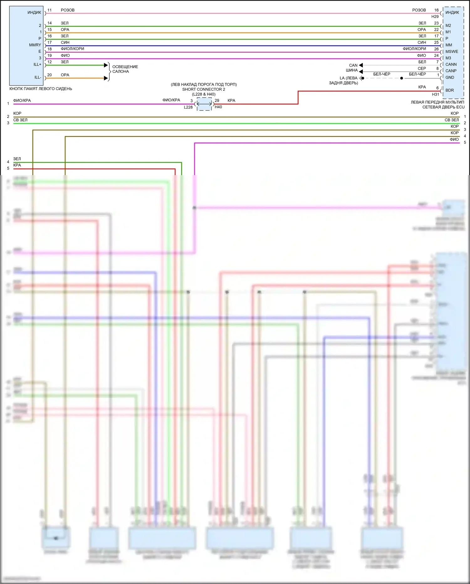 LS Lexus V рестайлинг (2021-2024): Электросхема памяти заднего сиденья (2 из 5) 