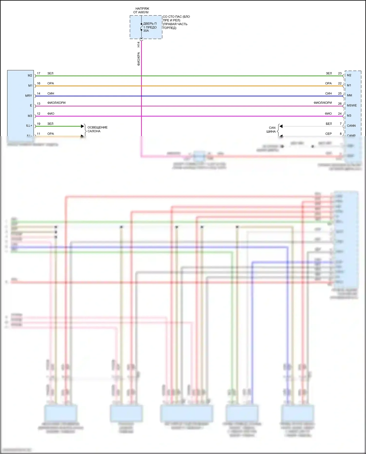 LS Lexus V рестайлинг (2021-2024): Электросхема памяти заднего сиденья (5 из 5) 