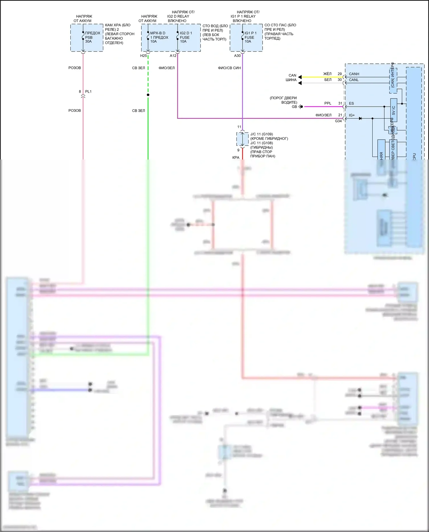 LS Lexus V рестайлинг (2021-2024): Электросхема до экстренного торможения 