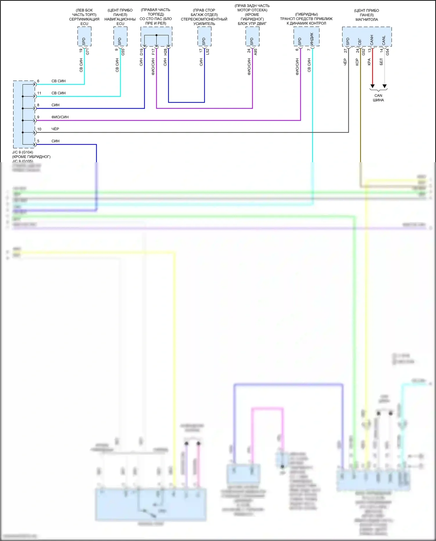 LS Lexus V рестайлинг (2021-2024): Электросхема приборной панели (3 из 4) 