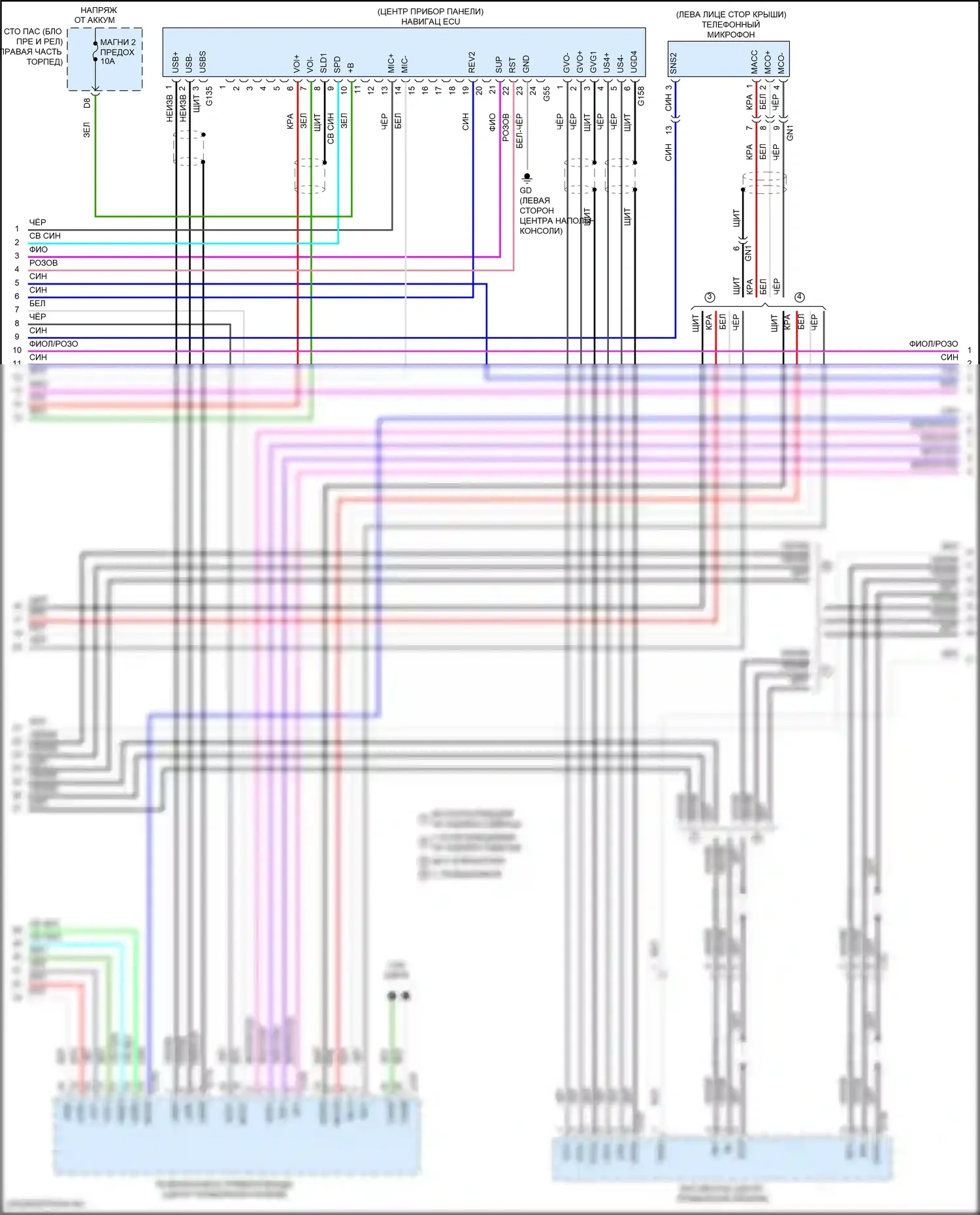 LS Lexus V рестайлинг (2021-2024): Электросхема навигации (6 из 9) 